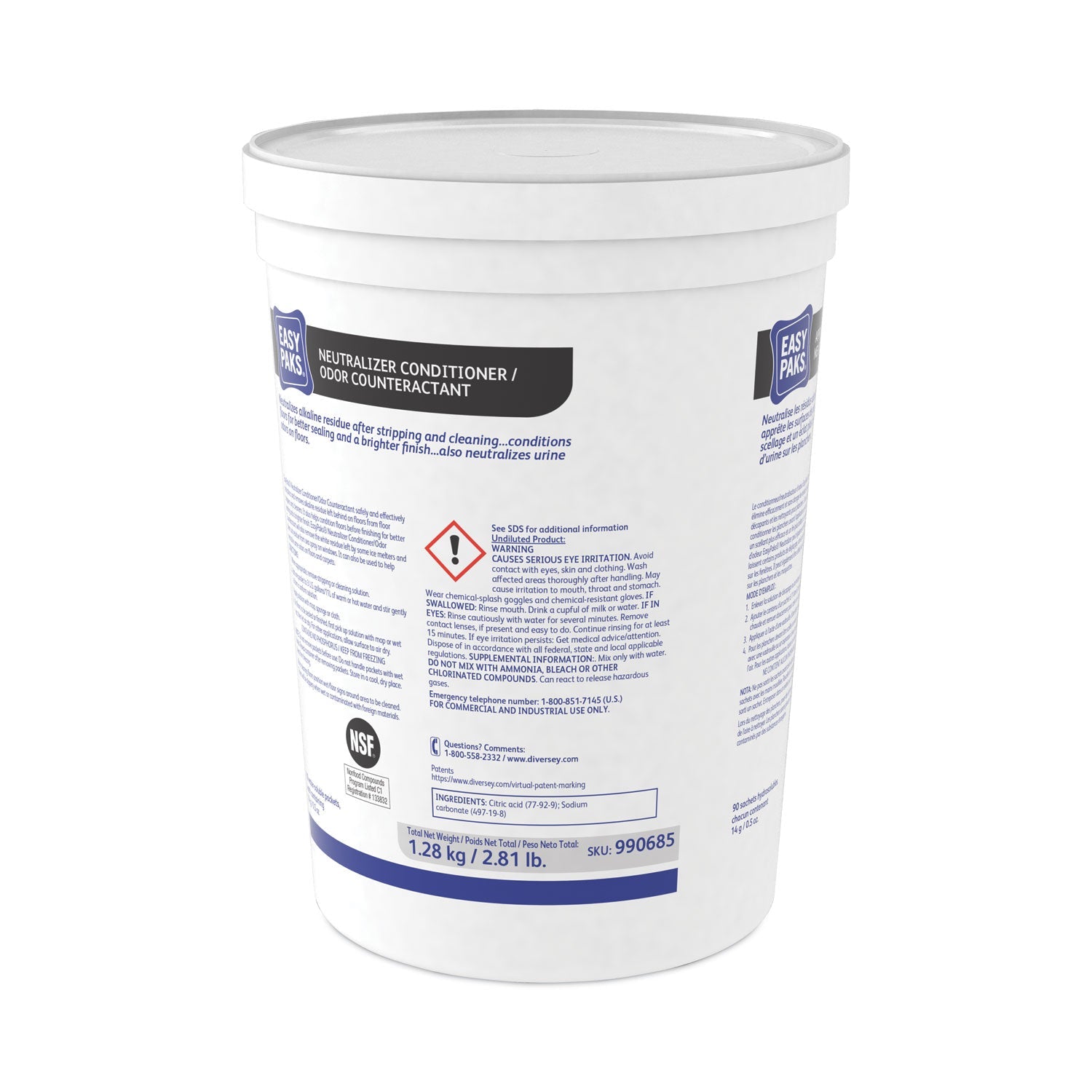Easy Paks® Neutralizer Conditioner/odor Counteractant, 0.5 Oz Packet, 90/tub, 2 Tubs/carton