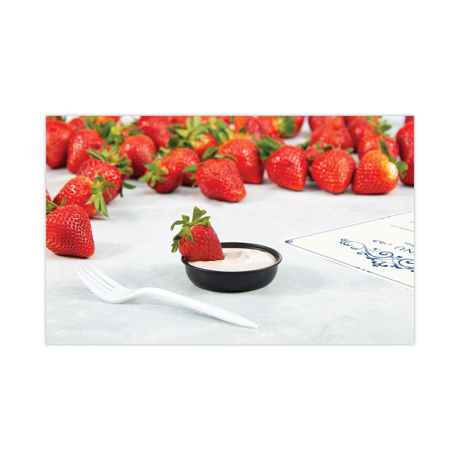 SOLO® Polystyrene Portion Cups, 2.5 oz, Plastic, Black, 250/Bag, 10 Bags/Carton