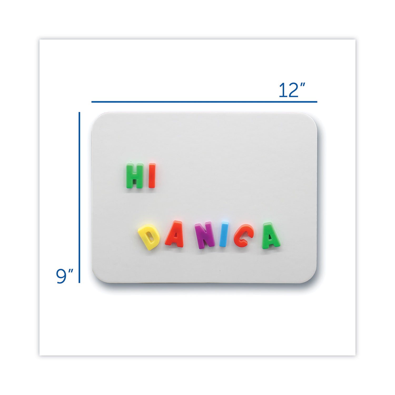 Flipside Magnetic Dry Erase Board, 12" x 9", White Surface