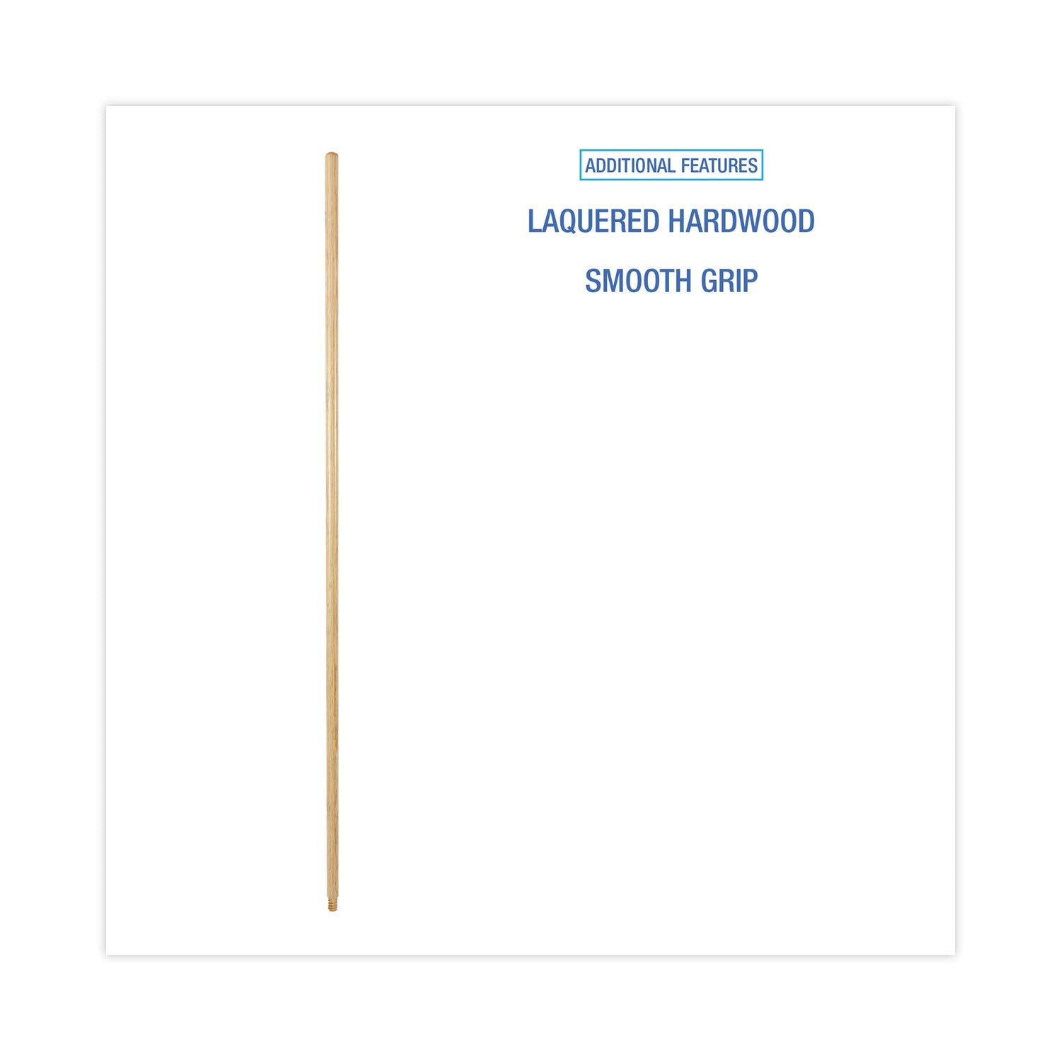 Boardwalk® Threaded End Broom Handle, Lacquered Hardwood, 0.94" dia x 54", Natural