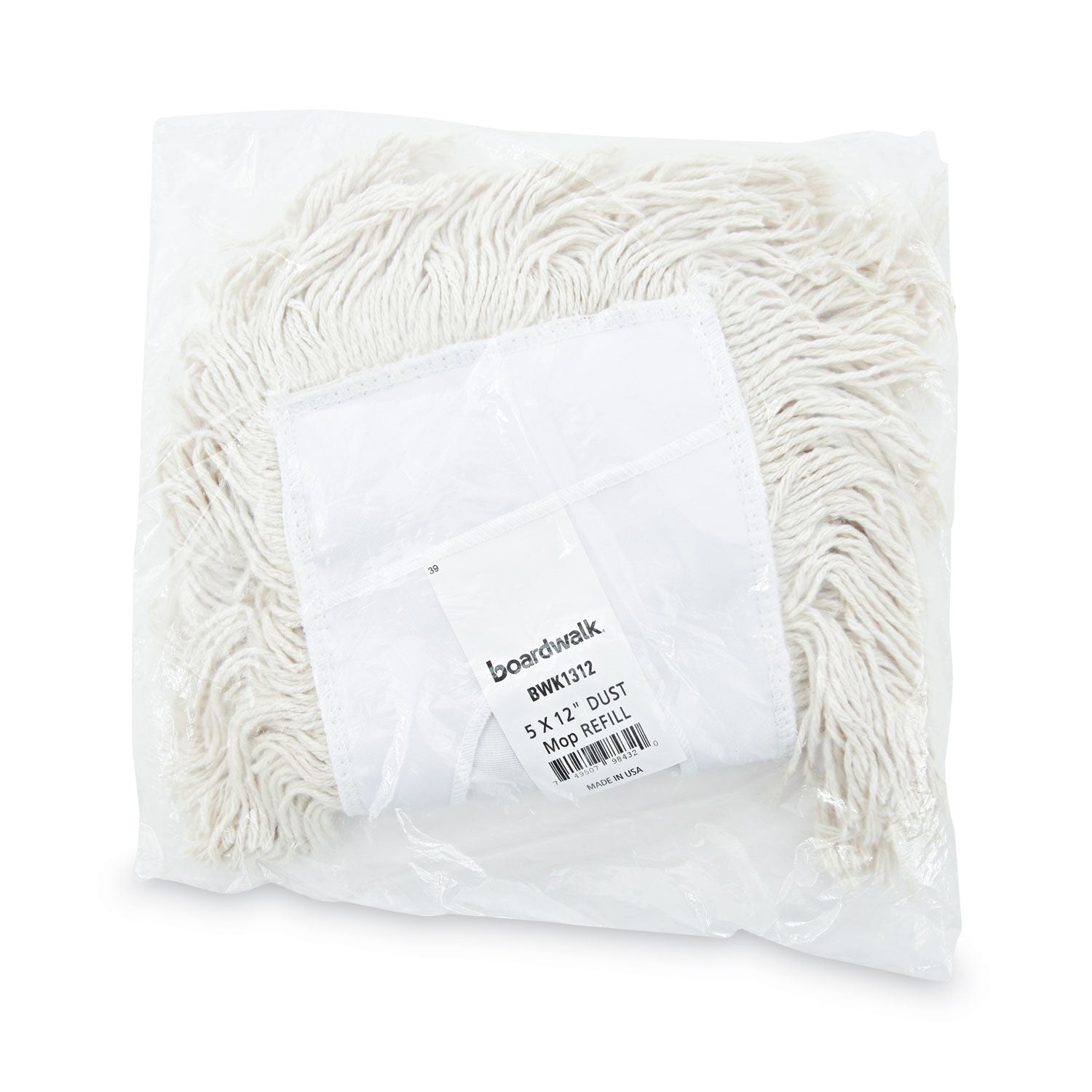 Boardwalk® Mop Head, Dust, Cotton, 12 X 5, White