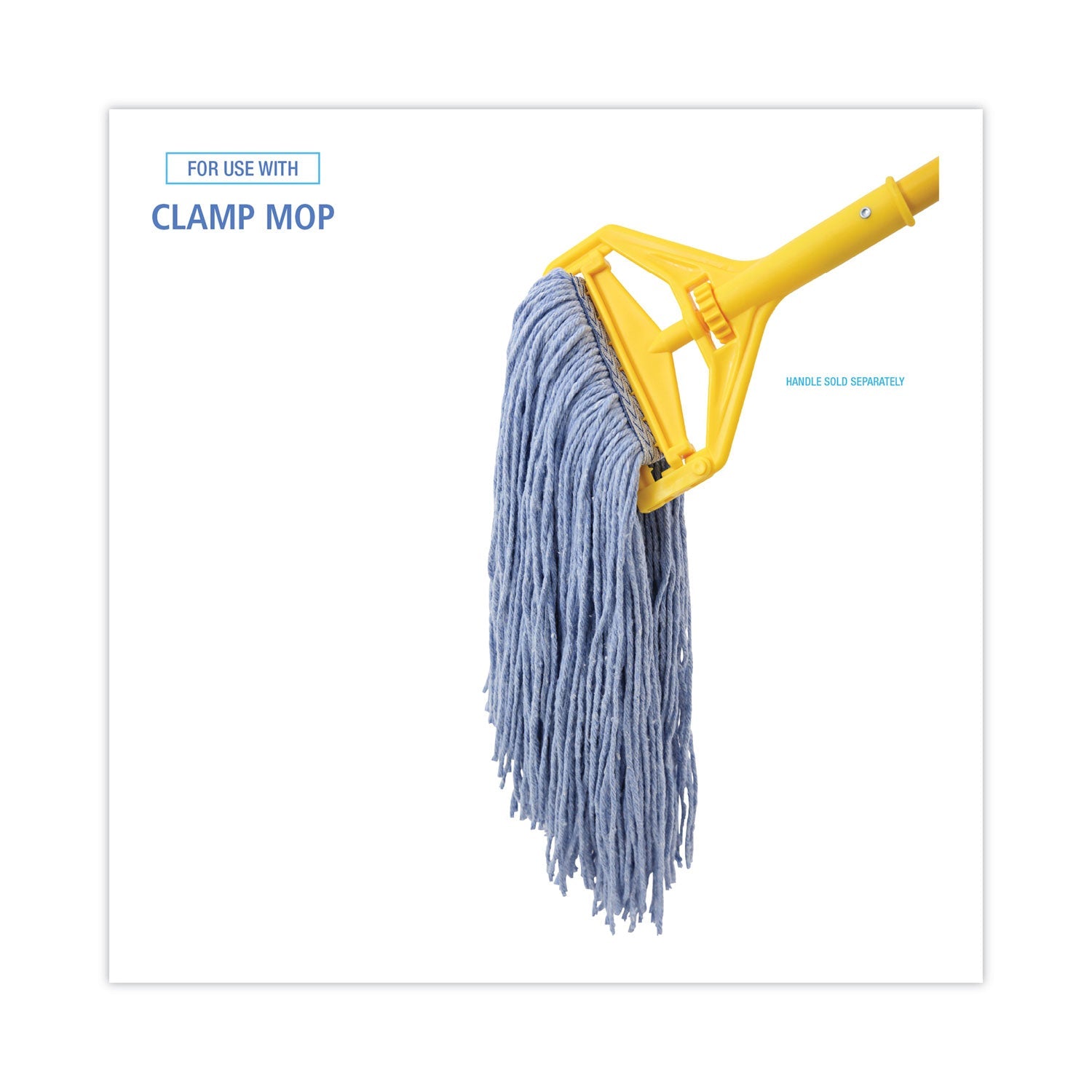 Boardwalk® Mop Head, Standard Head, Cotton/synthetic Fiber, Cut-End, #24, Blue, 12/carton