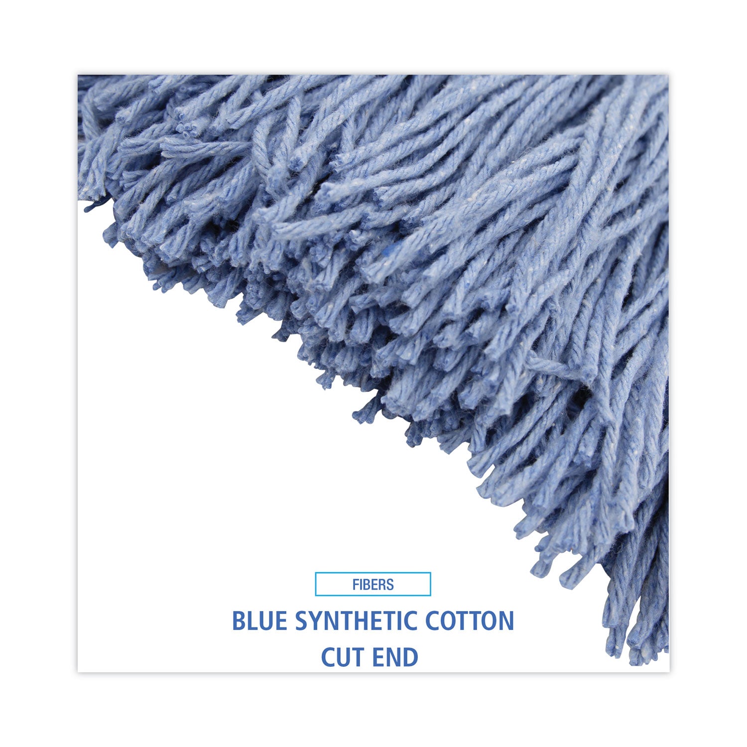 Boardwalk® Mop Head, Standard Head, Cotton/synthetic Fiber, Cut-End, #24, Blue, 12/carton