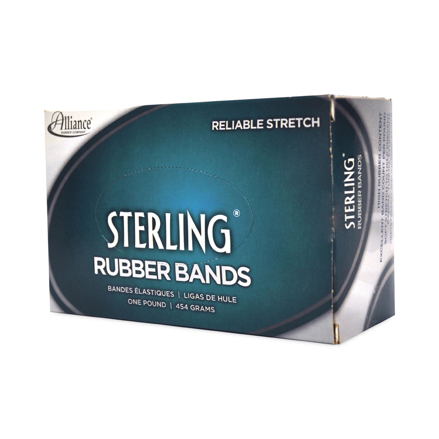 Alliance® Sterling Rubber Bands, Size 10, 0.03" Gauge, Crepe, 1 Lb Box, 5,000/box