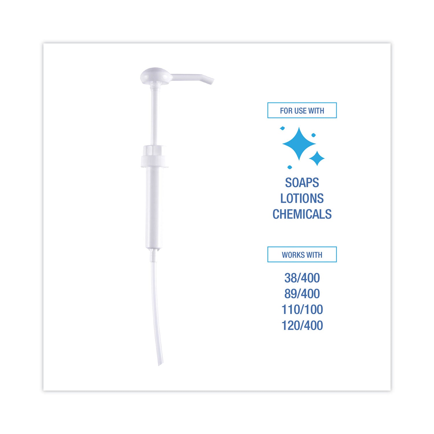 Boardwalk® Siphon Pump for 1 gal Bottles, 1 oz Output, 12" Tube, Plastic, White