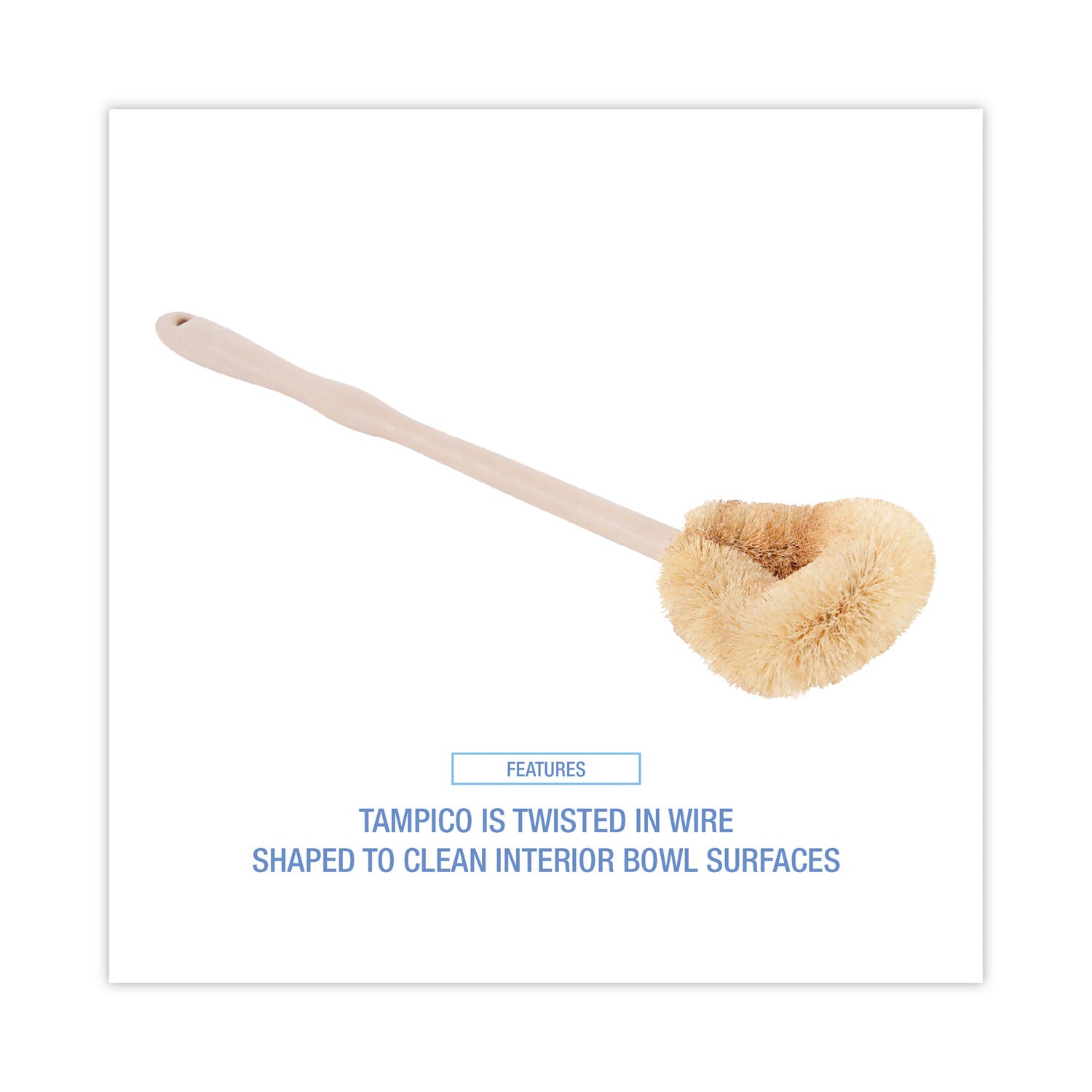 Boardwalk® Tampico Toilet Bowl Brush, 19" Overall Length, Beige