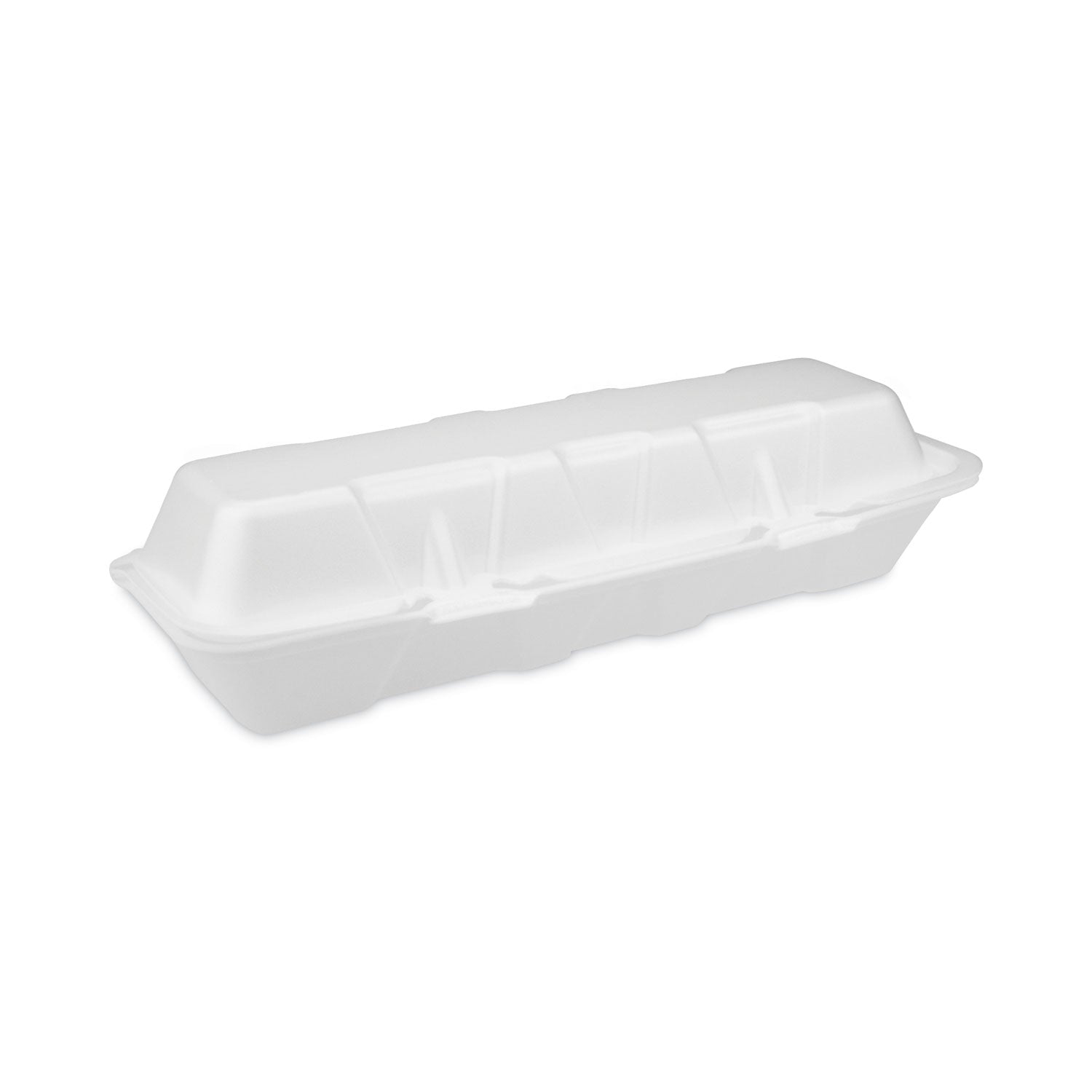Pactiv Foam Hinged Lid Hoagie Container | White