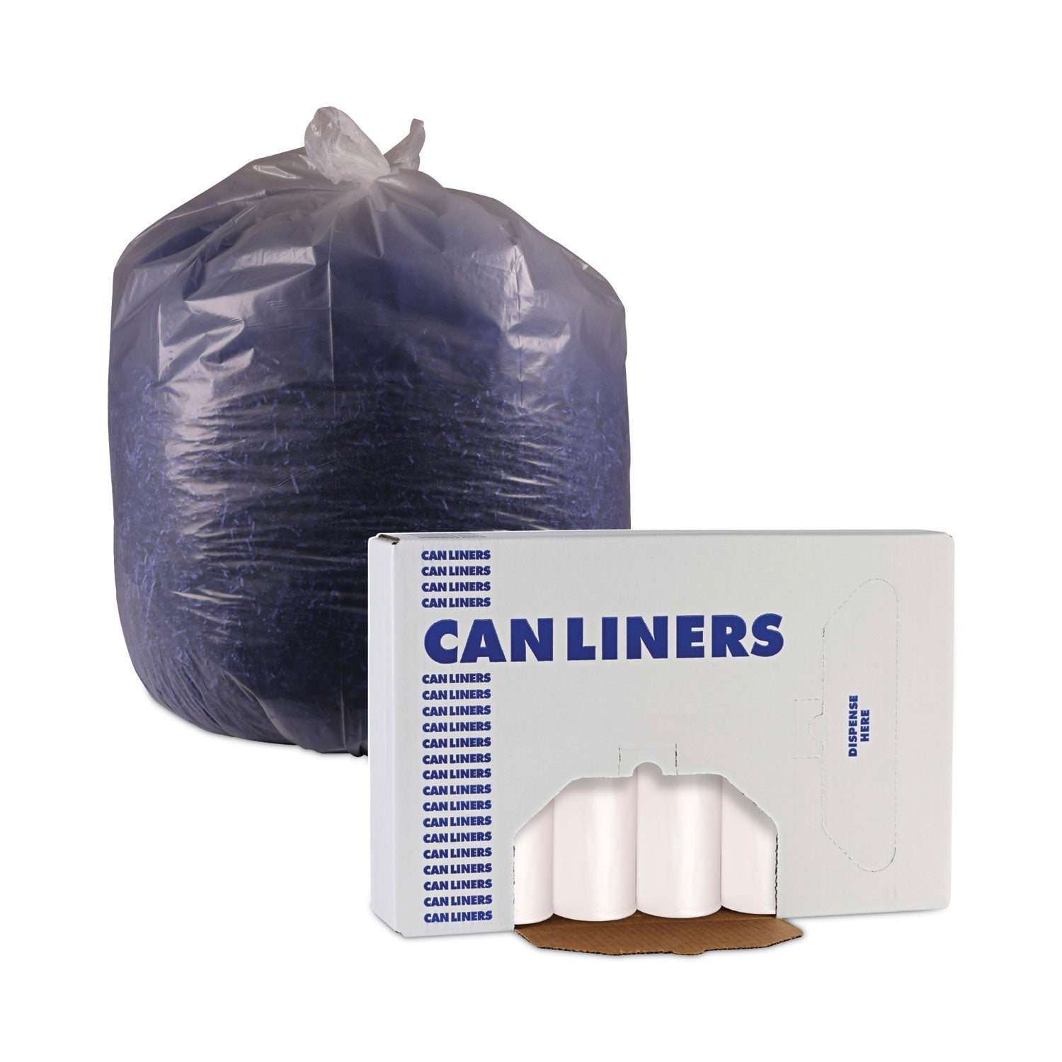 Boardwalk® High-Density Can Liners, 10 gal, 6 mic, 24" x 23", Natural, Perforated Roll, 50 Bags/Roll, 20 Rolls/Carton