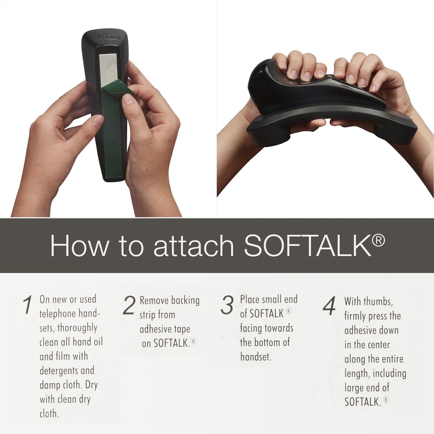 Softalk® Softalk II Telephone Shoulder Rest, 2 x 6.75 x 2.5, Black