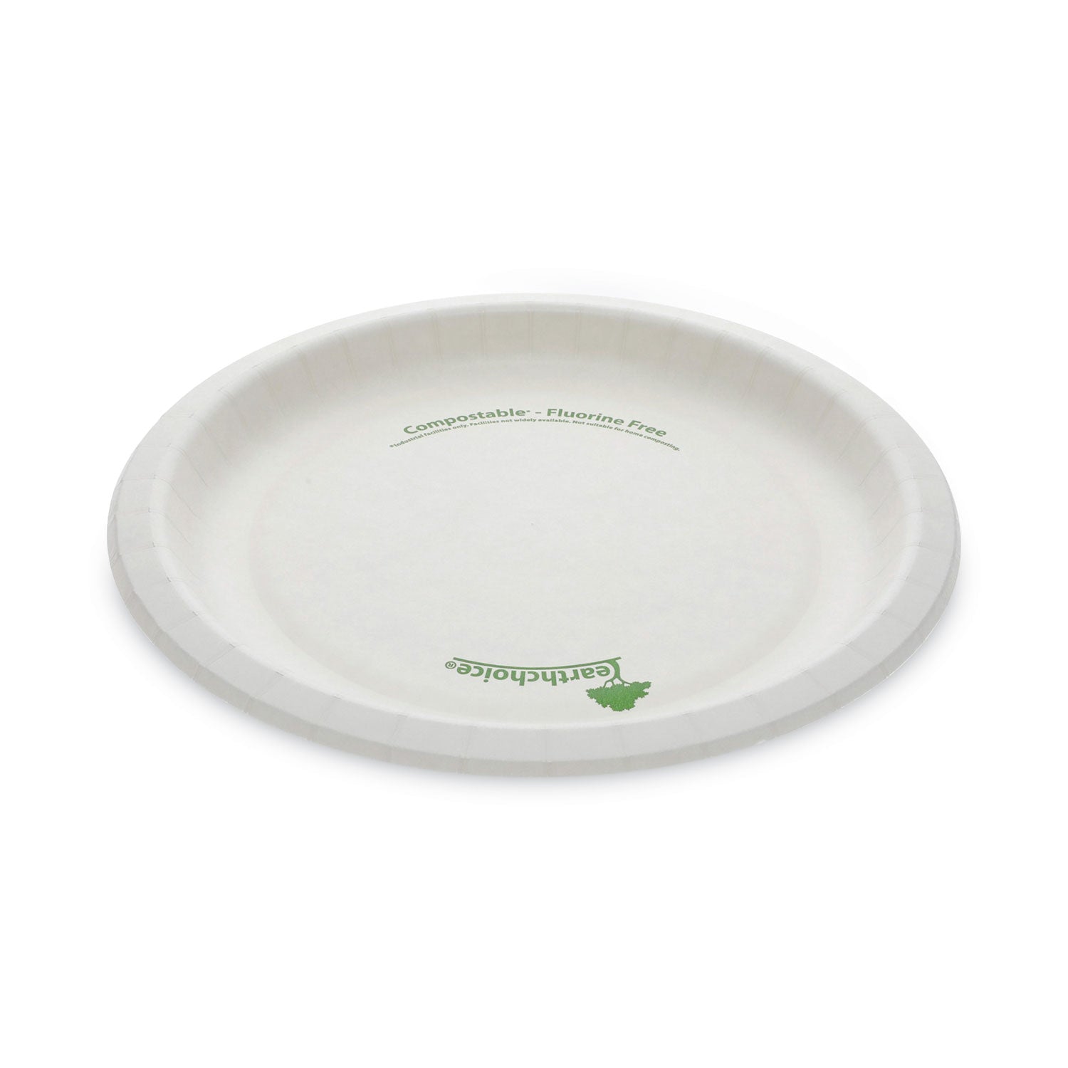 Pactiv Evergreen EarthChoice Pressware Compostable Dinnerware, Plate, Paper, 9" dia, White, 450/Carton