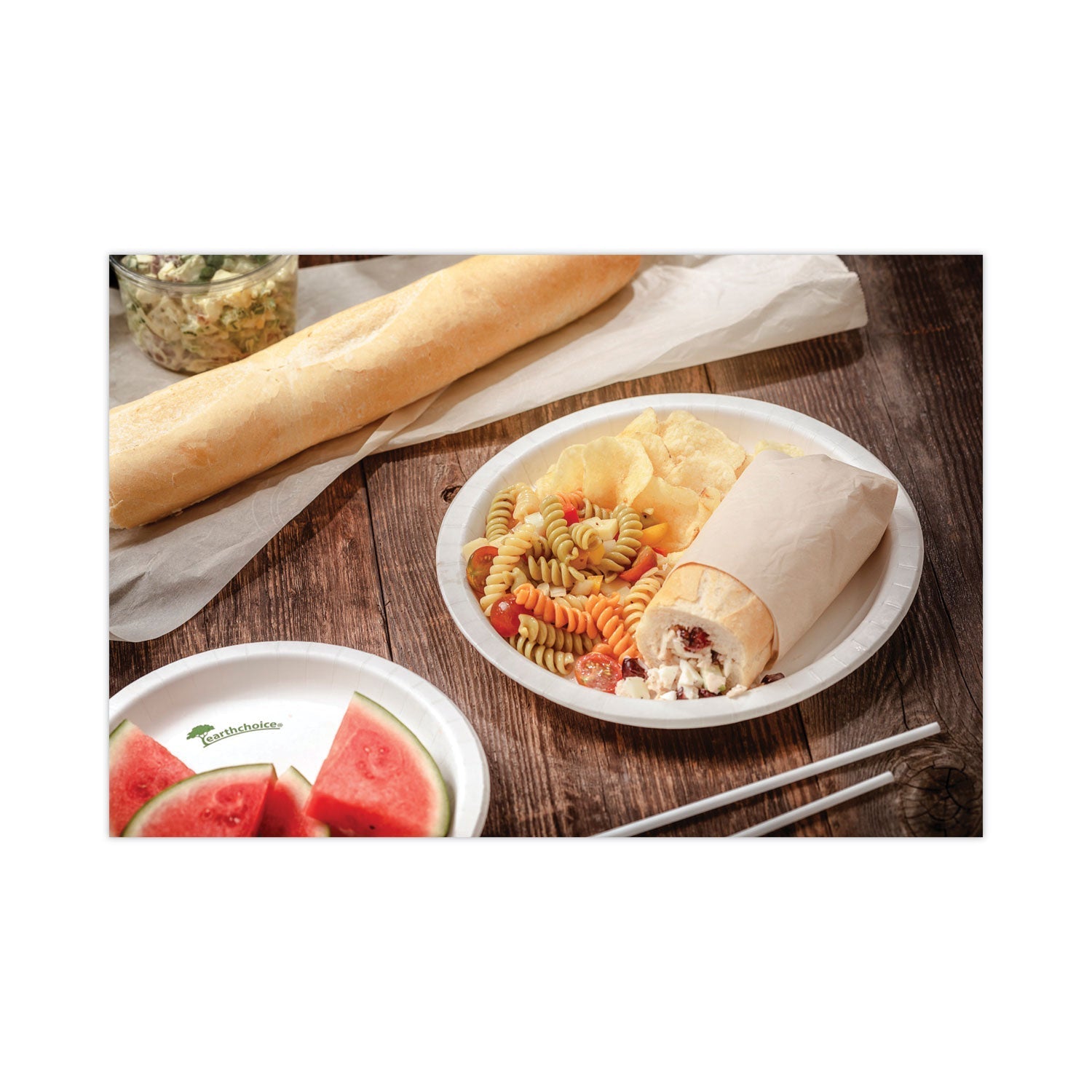Pactiv Evergreen EarthChoice Pressware Compostable Dinnerware, Plate, Paper, 9" dia, White, 450/Carton