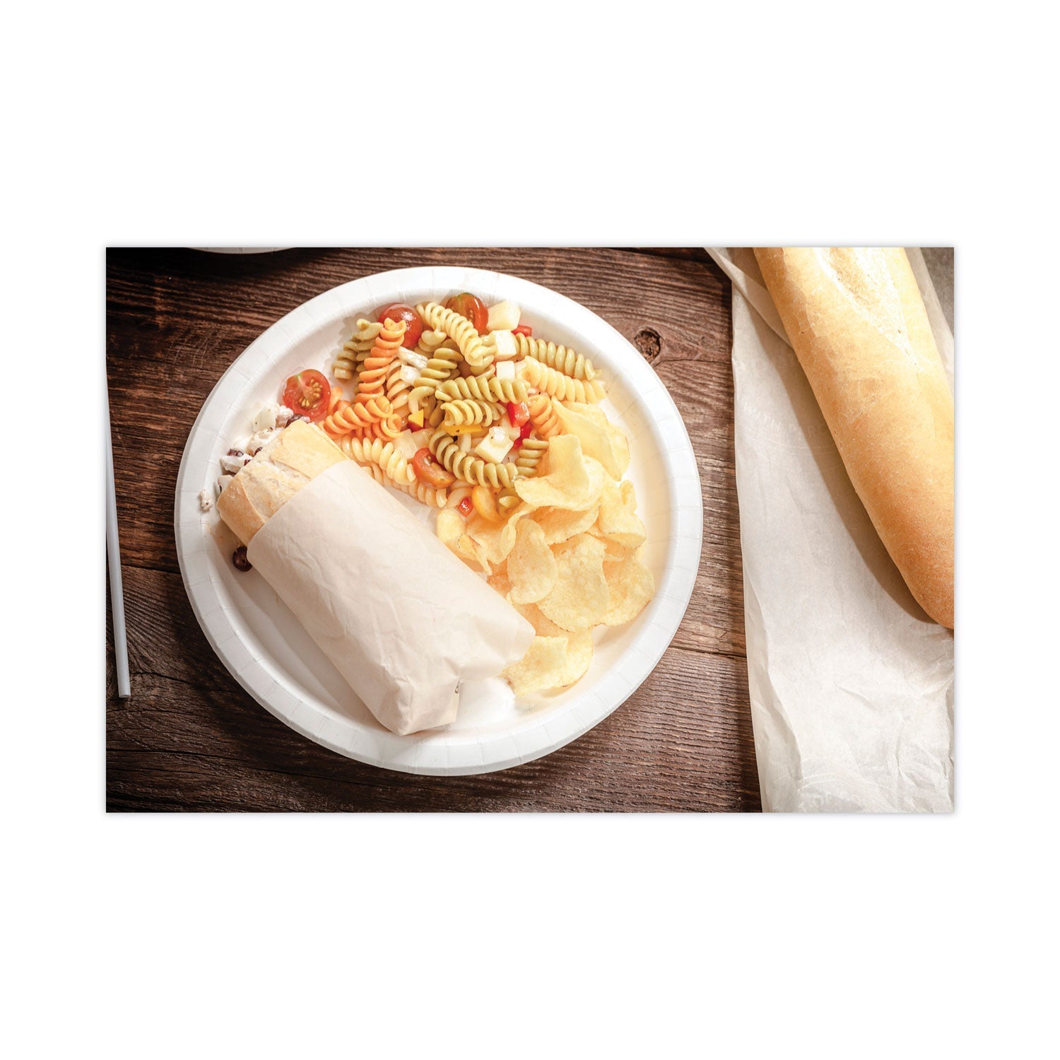 Pactiv Evergreen EarthChoice Pressware Compostable Dinnerware, Plate, Paper, 9" dia, White, 450/Carton