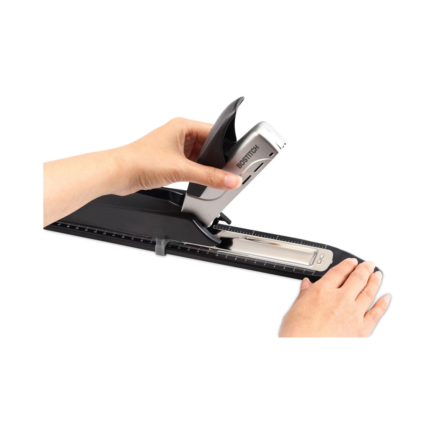Bostitch® Long Reach Stapler, 25-Sheet Capacity, 12" Throat, Black/silver
