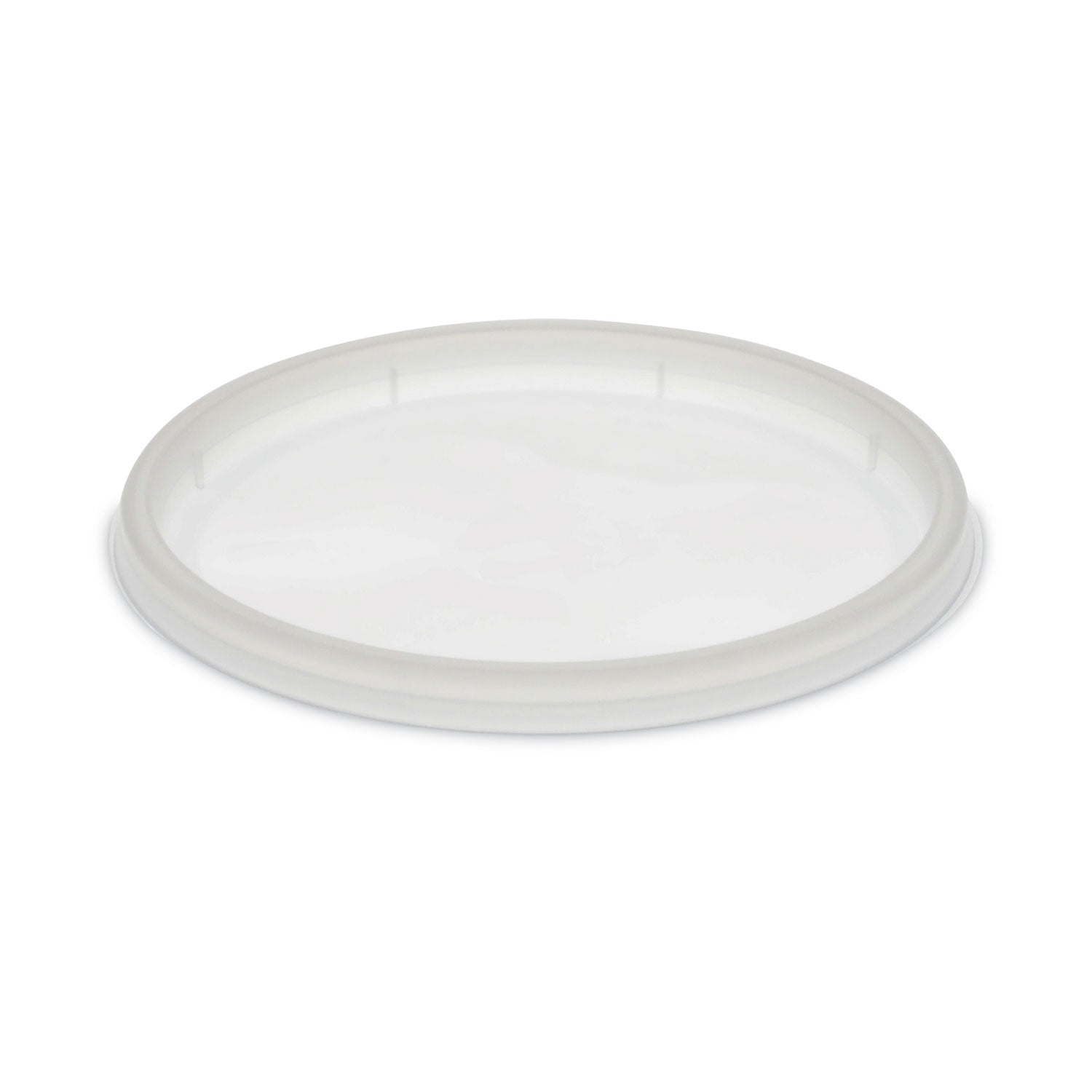 Pactiv Evergreen Newspring DELItainer Microwavable Container Lid, Recessed, 4.55" Diameter x 0.4" h, Translucent, Plastic, 480/Carton