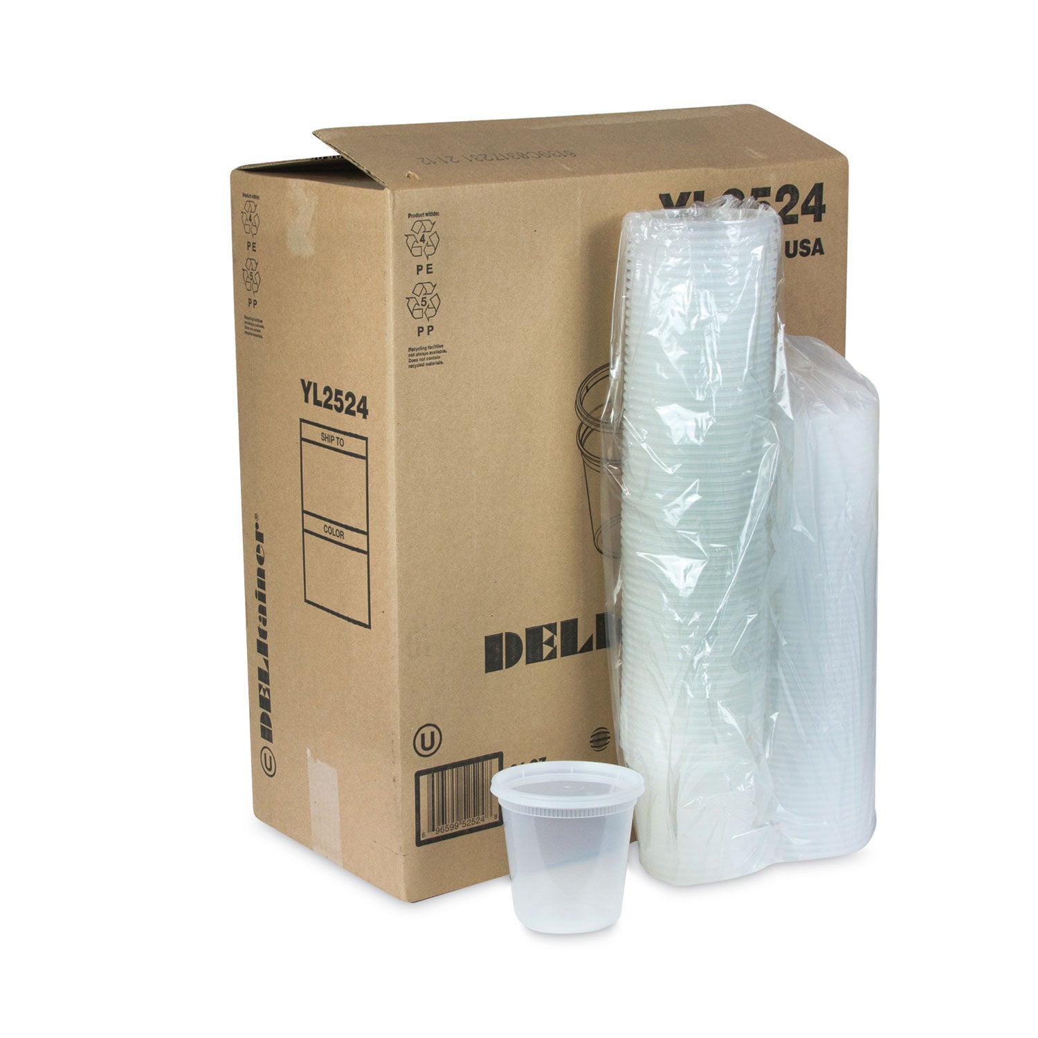 Pactiv Evergreen Newspring DELItainer Microwavable Container, 24 oz, 4.55 x 4.55 x 4.35, Clear, Plastic, 240/Carton - Bloom Skins