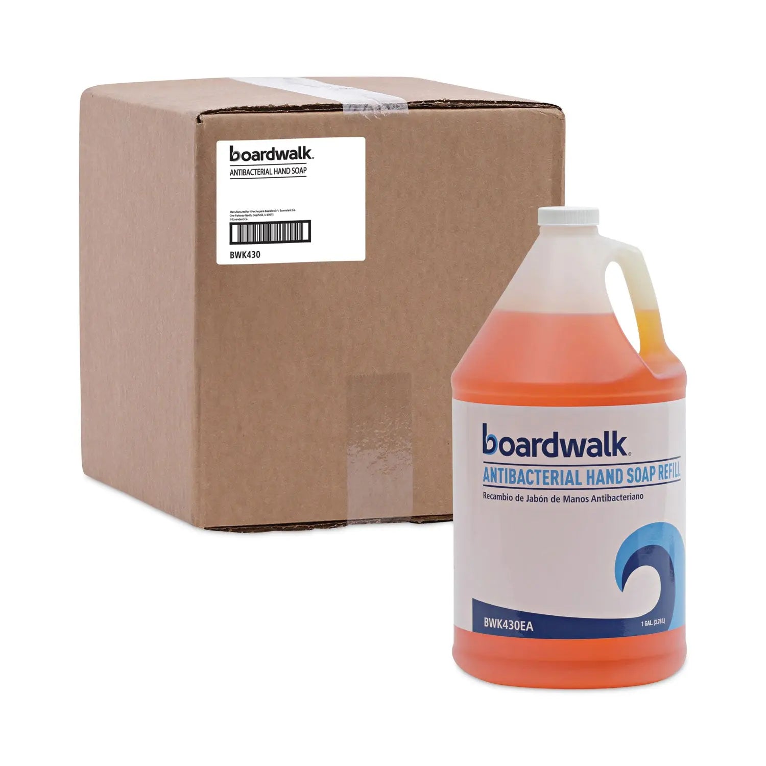 Boardwalk® Antibacterial Liquid Soap Refill, Clean Scent, 1 gal Bottle, 4/Carton