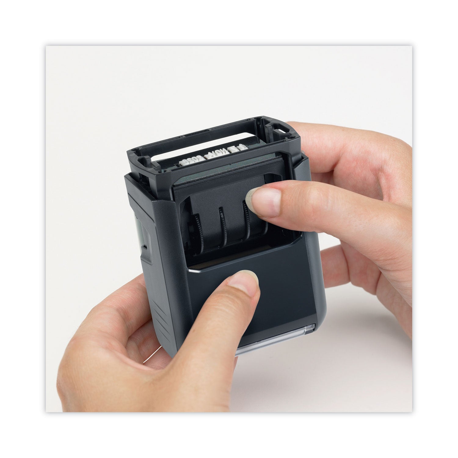 Trodat® Printy Economy Date Stamp, Self-Inking, 1.63" x 1", Blue/Red