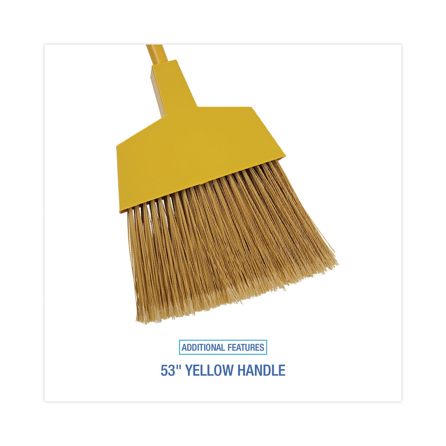 Boardwalk® Poly Bristle Angler Broom, 53" Handle, Yellow, 12/carton