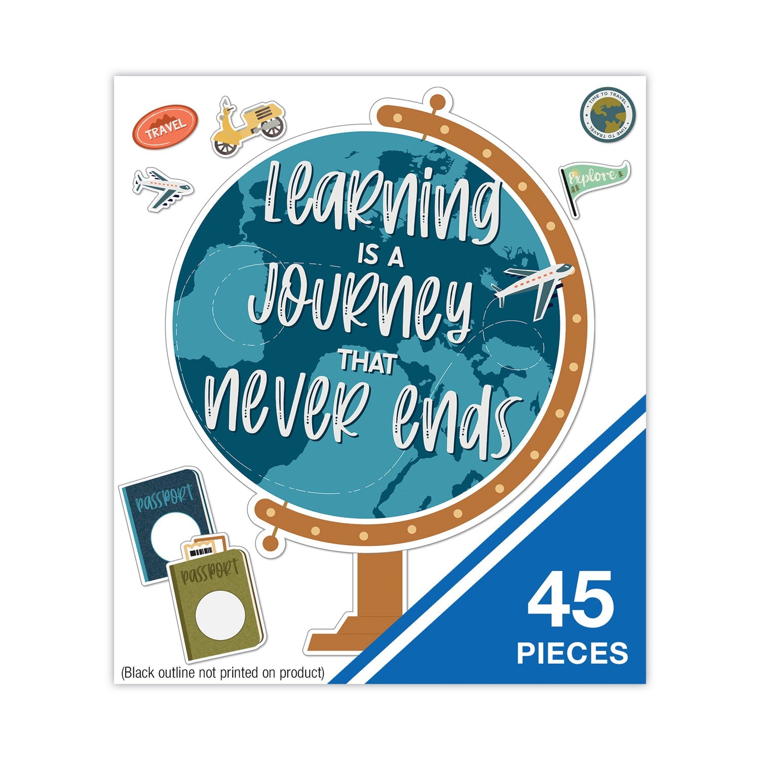 Carson-Dellosa Education Motivational Bulletin Board Sets, 45-Piece Set, Learning Is a Journey, 30.1" x 24", Multicolor
