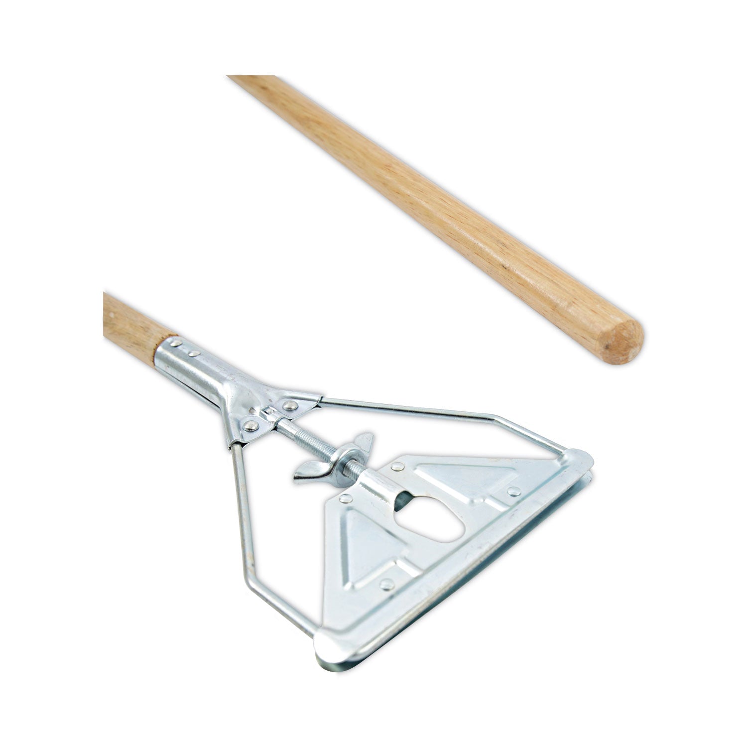 Boardwalk® Screw Clamp Metal Head Wooden Mop Handle, #20+, 1.13" dia x 62", Natural
