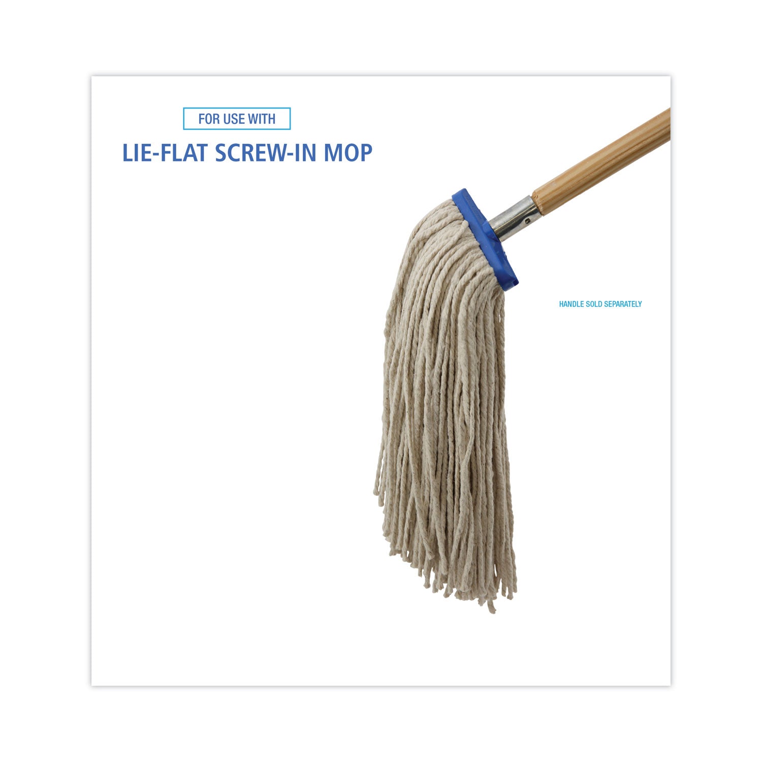 Boardwalk® Cut-End Lie-Flat Wet Mop Head, Cotton, 16oz, White
