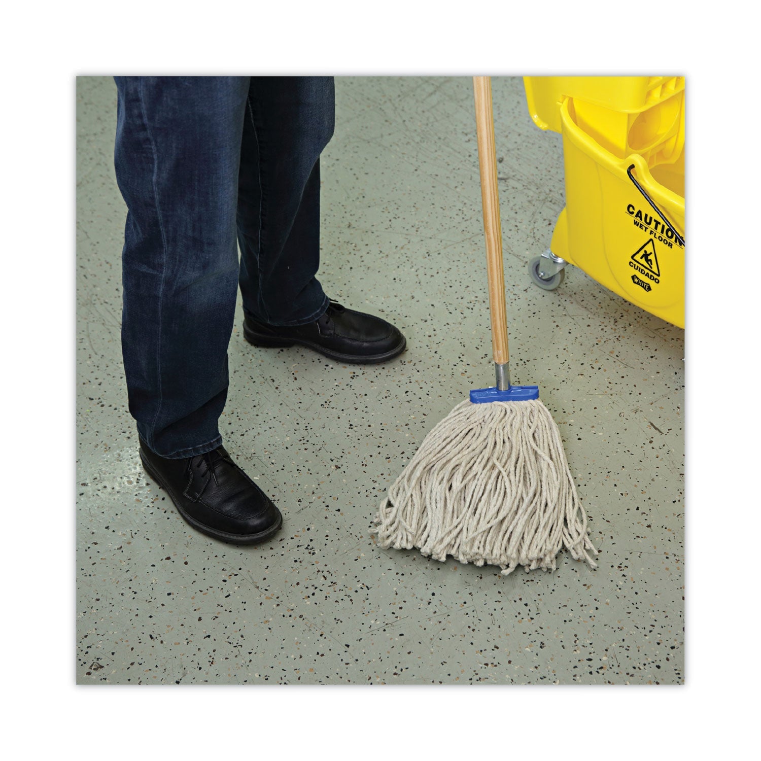 Boardwalk® Cut-End Lie-Flat Wet Mop Head, Cotton, 16oz, White