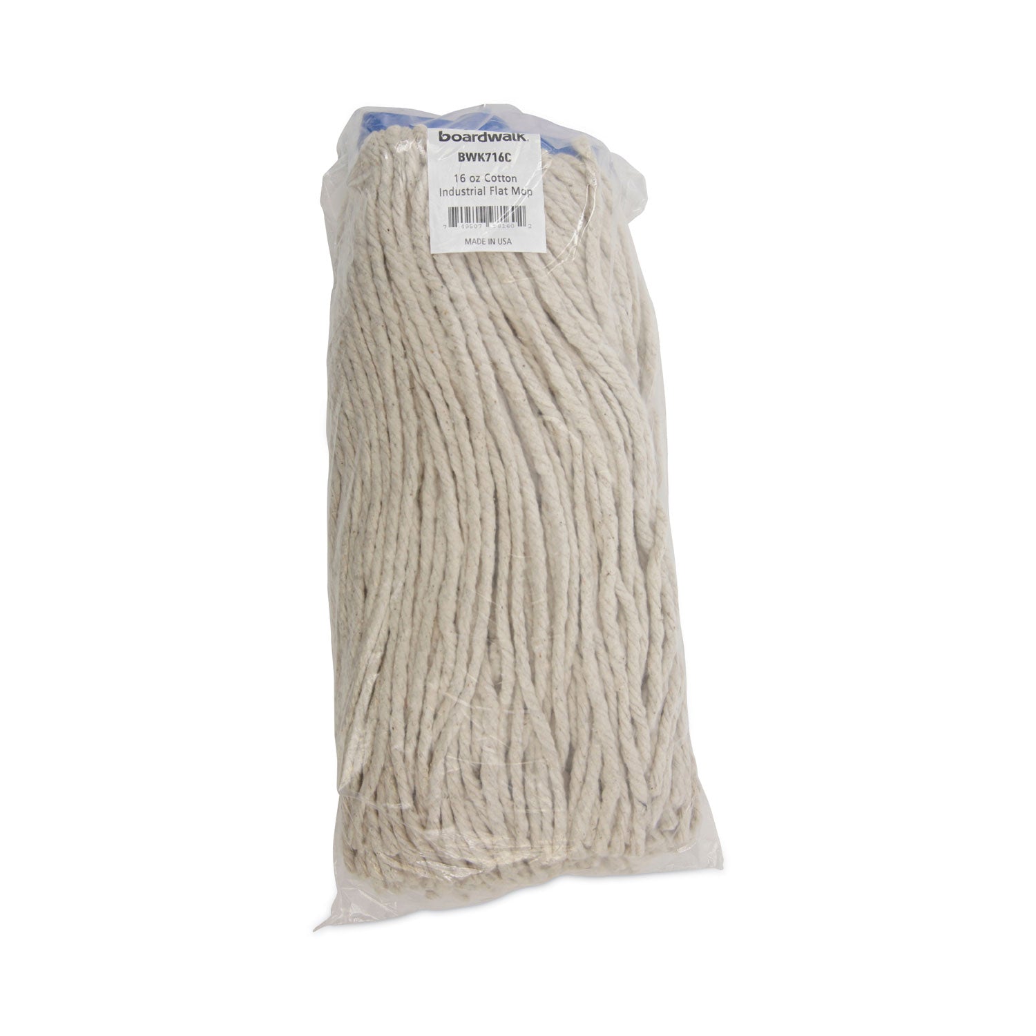 Boardwalk® Cut-End Lie-Flat Wet Mop Head, Cotton, 16oz, White