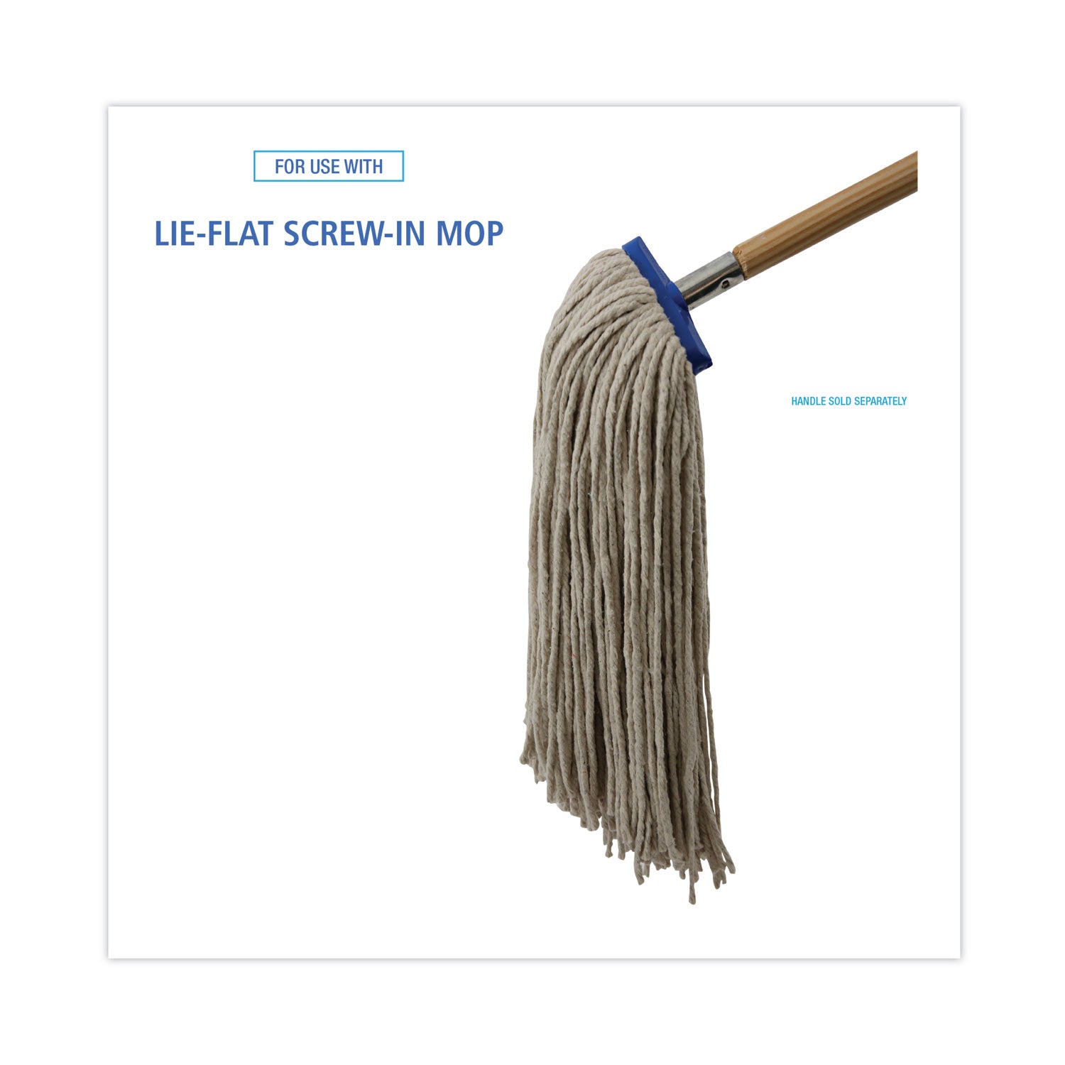 Boardwalk® Cut-End Lie-Flat Wet Mop Head, Cotton, 24oz, White
