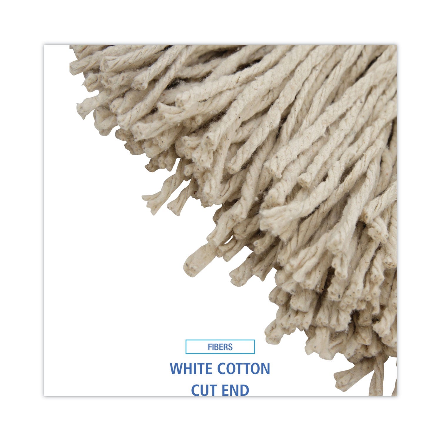 Boardwalk® Cut-End Lie-Flat Wet Mop Head, Cotton, 24oz, White