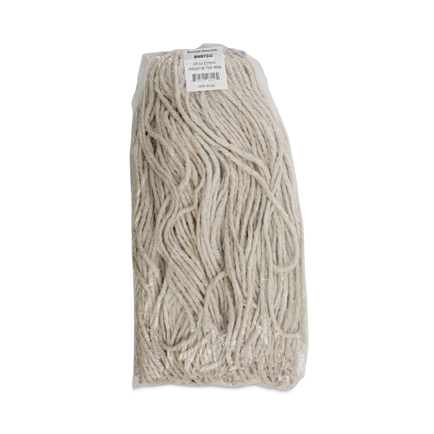 Boardwalk® Cut-End Lie-Flat Wet Mop Head, Cotton, 24oz, White