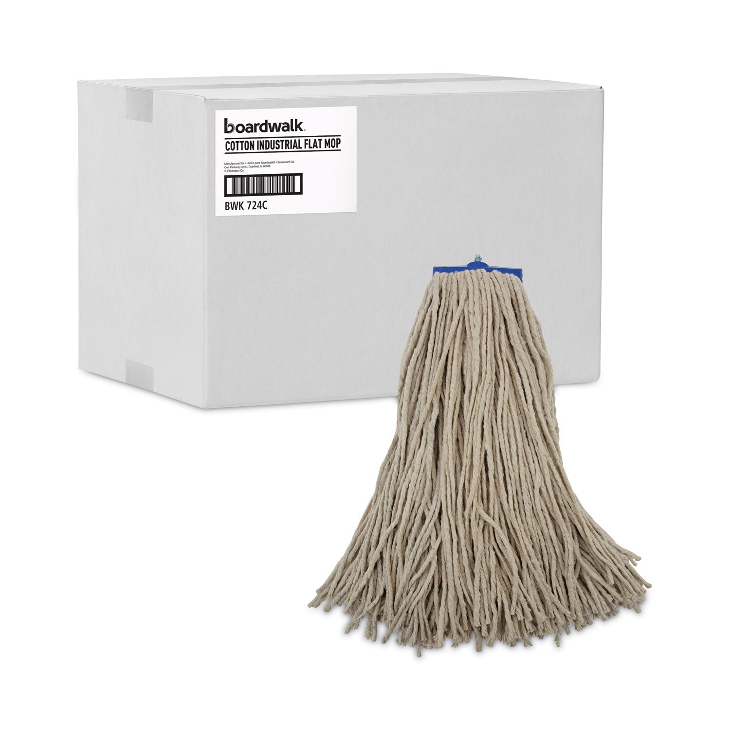 Boardwalk® Cut-End Lie-Flat Wet Mop Head, Cotton, 24oz, White