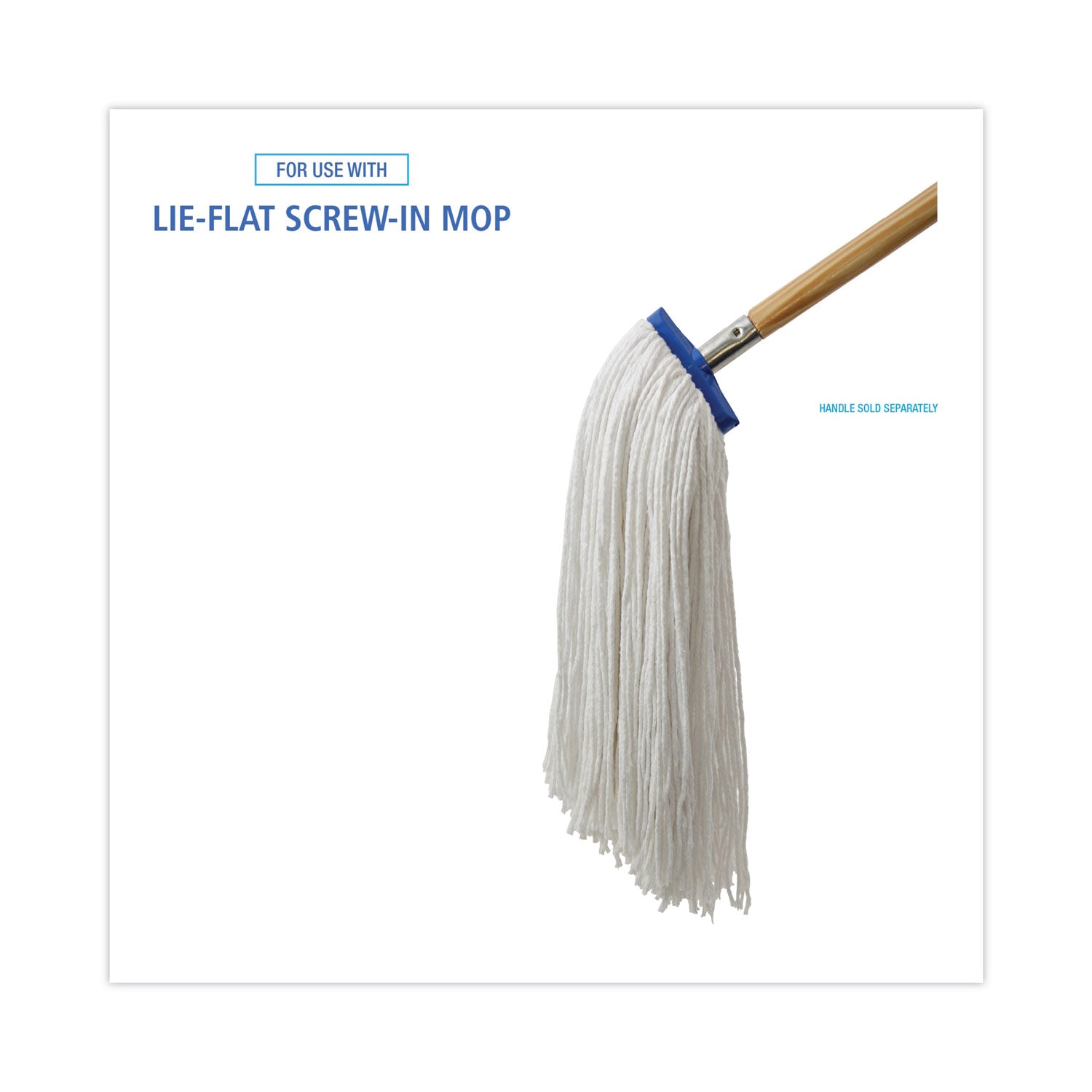 Boardwalk® Cut-End Lie-Flat Wet Mop Head, Rayon, 24oz, White
