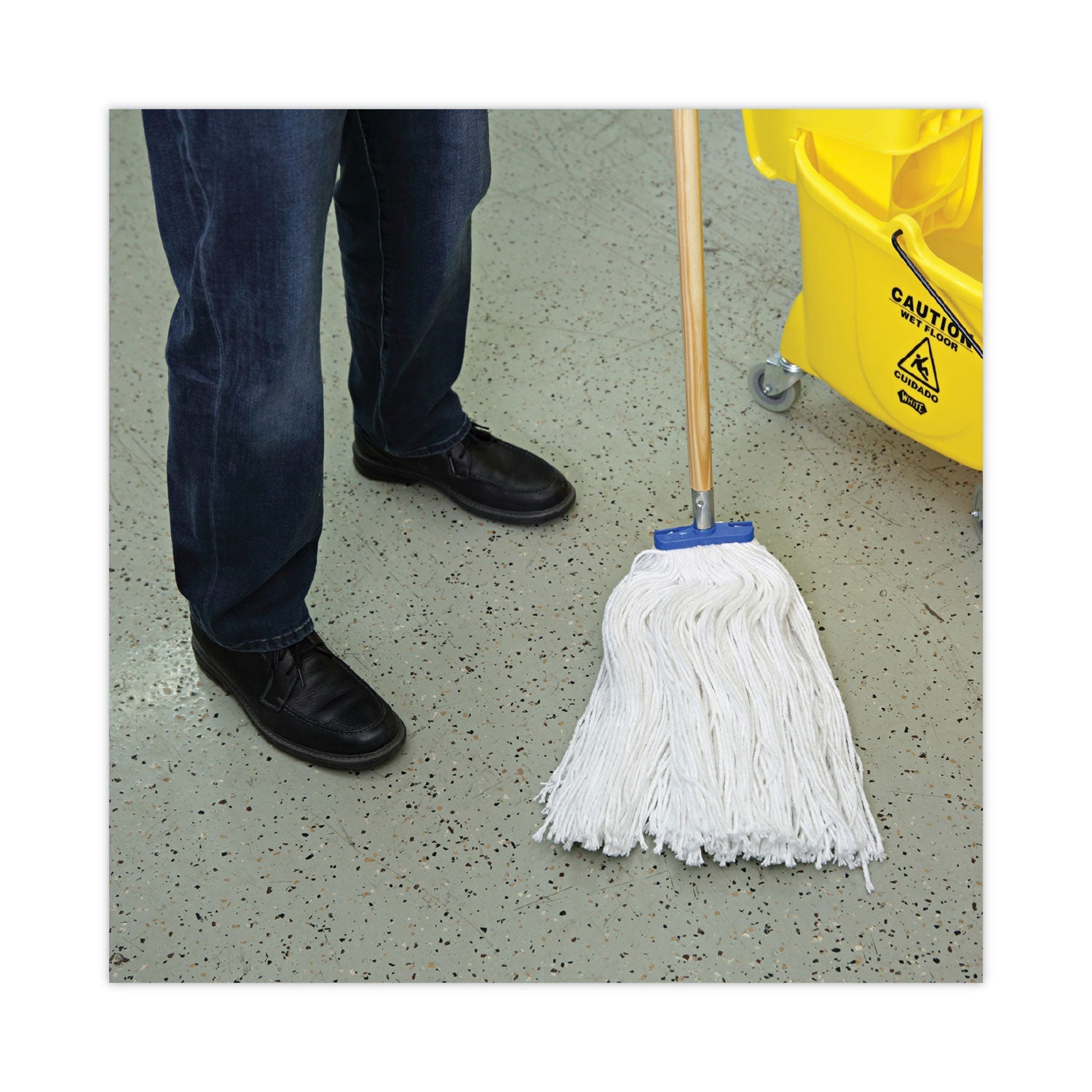 Boardwalk® Cut-End Lie-Flat Wet Mop Head, Rayon, 24oz, White