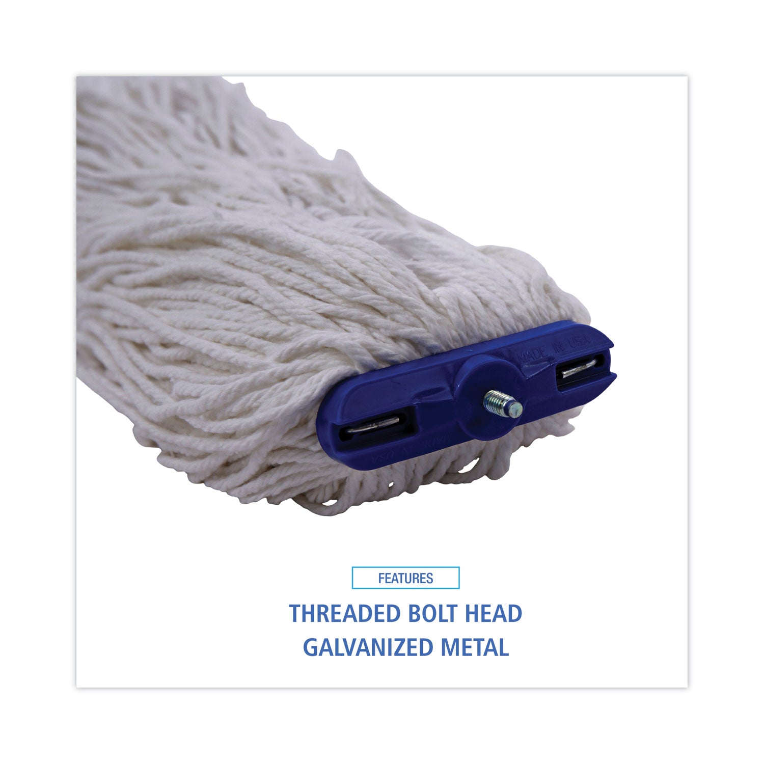 Boardwalk® Cut-End Lie-Flat Wet Mop Head, Rayon, 24oz, White