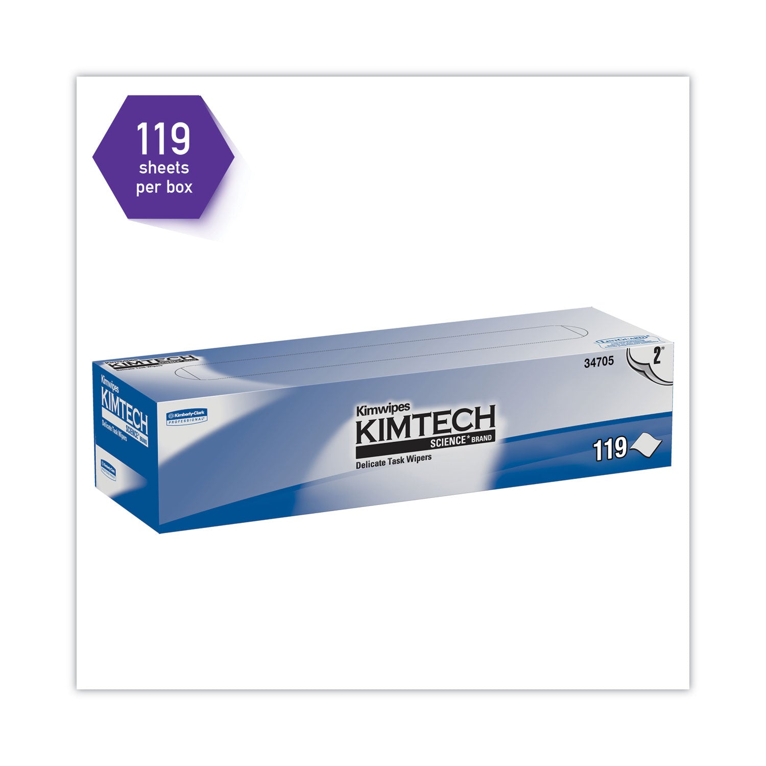 Kimtech™ Kimwipes Delicate Task Wipers, 2-Ply, 11.8 x 11.8, Unscented, White, 120/Box, 15 Boxes/Carton