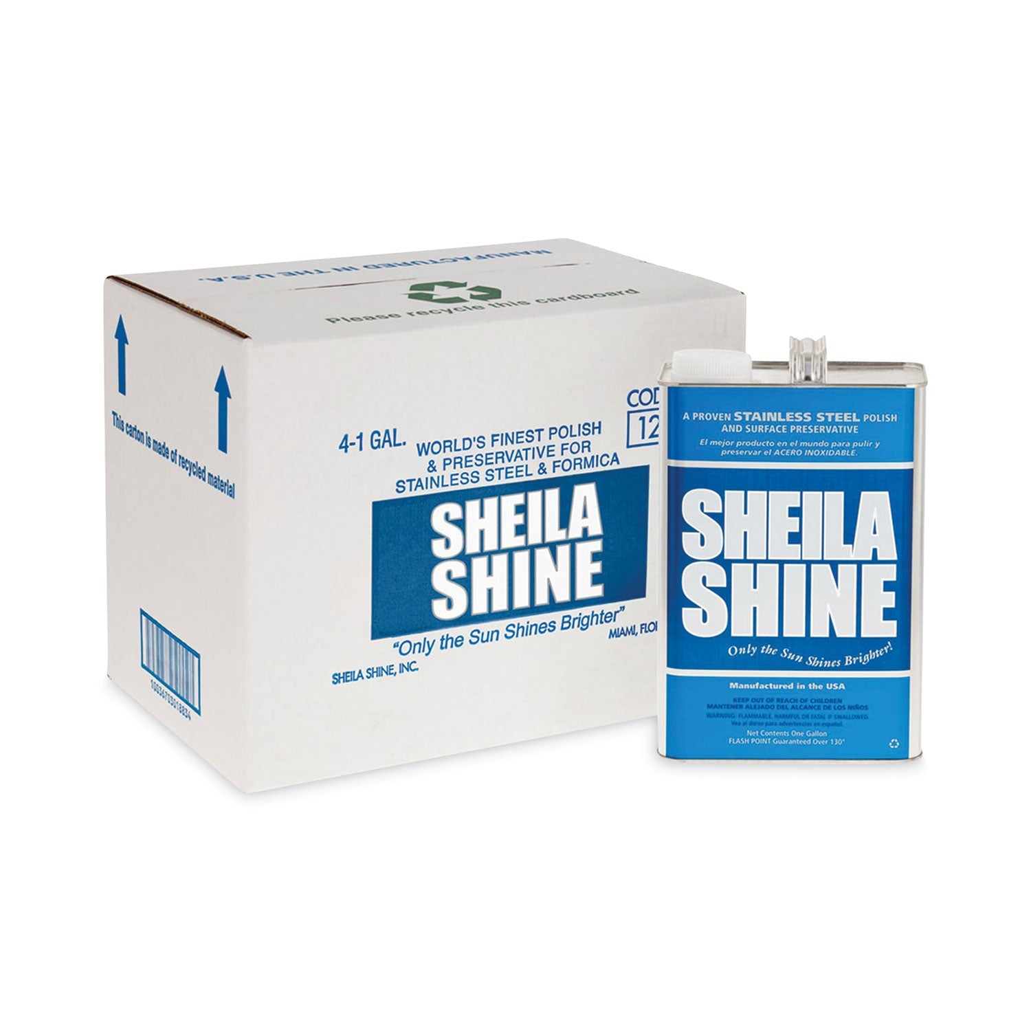 Sheila Shine Stainless Steel Cleaner And Polish, 1 Gal Can, 4/carton