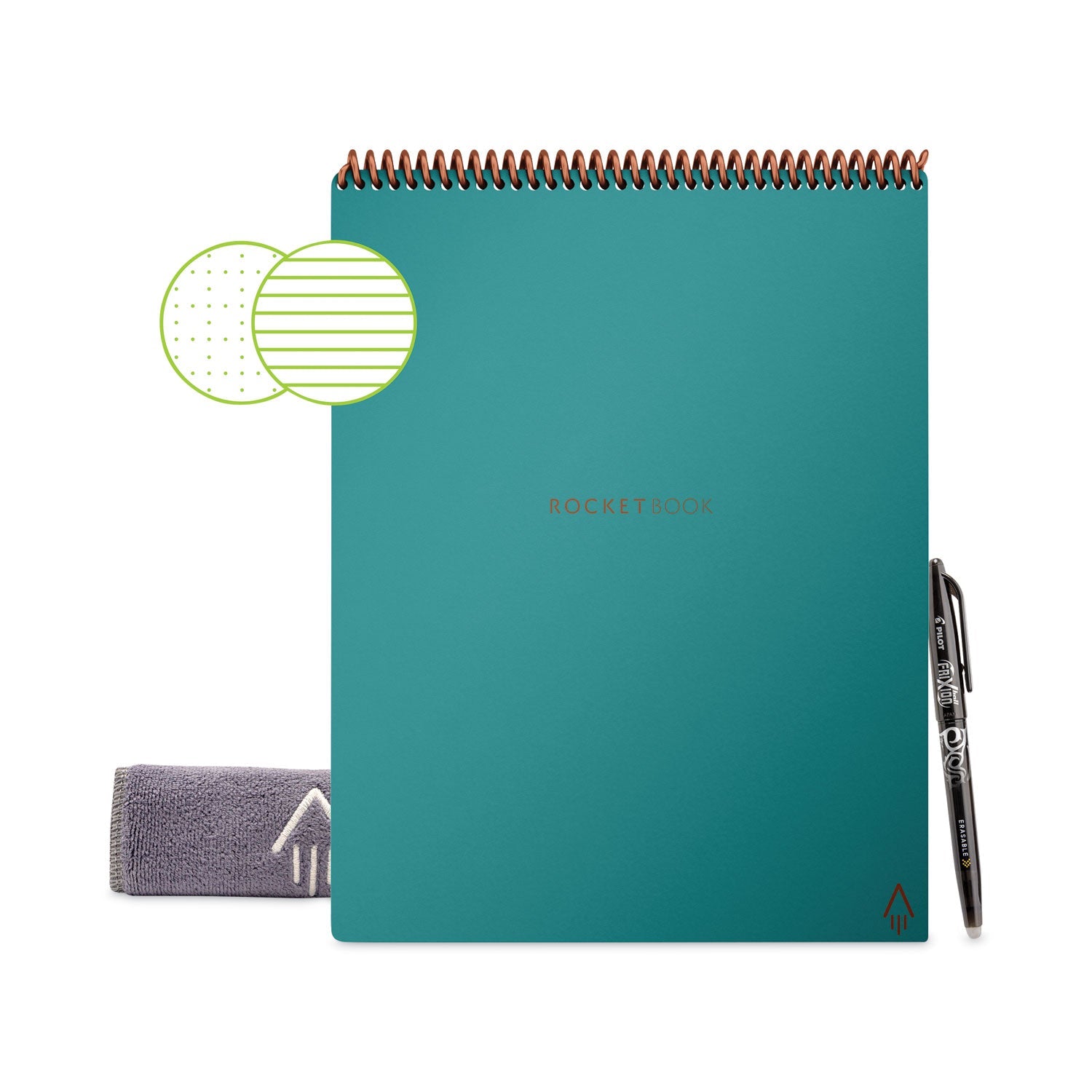 Flip Smart Notepad | Lined/Dot Grid, Teal Cover