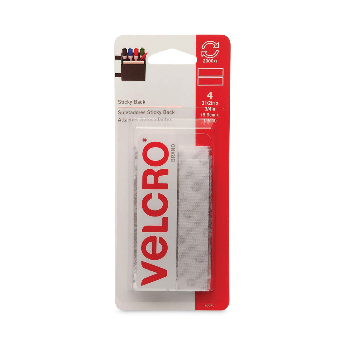 Sticky-Back Fasteners | 0.75"x3.5" | White