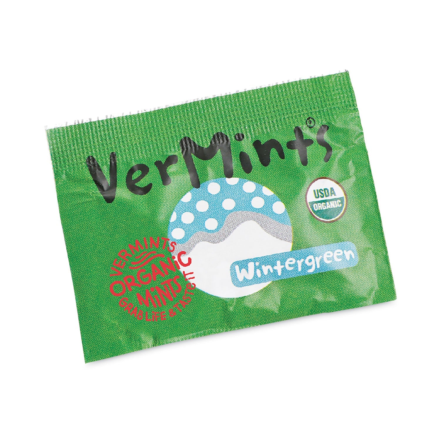 VerMints® VerMints Organic Mints/Pastilles, Wintergreen, 2 Mints/0.7 oz, Individually Wrapped, 100/Box