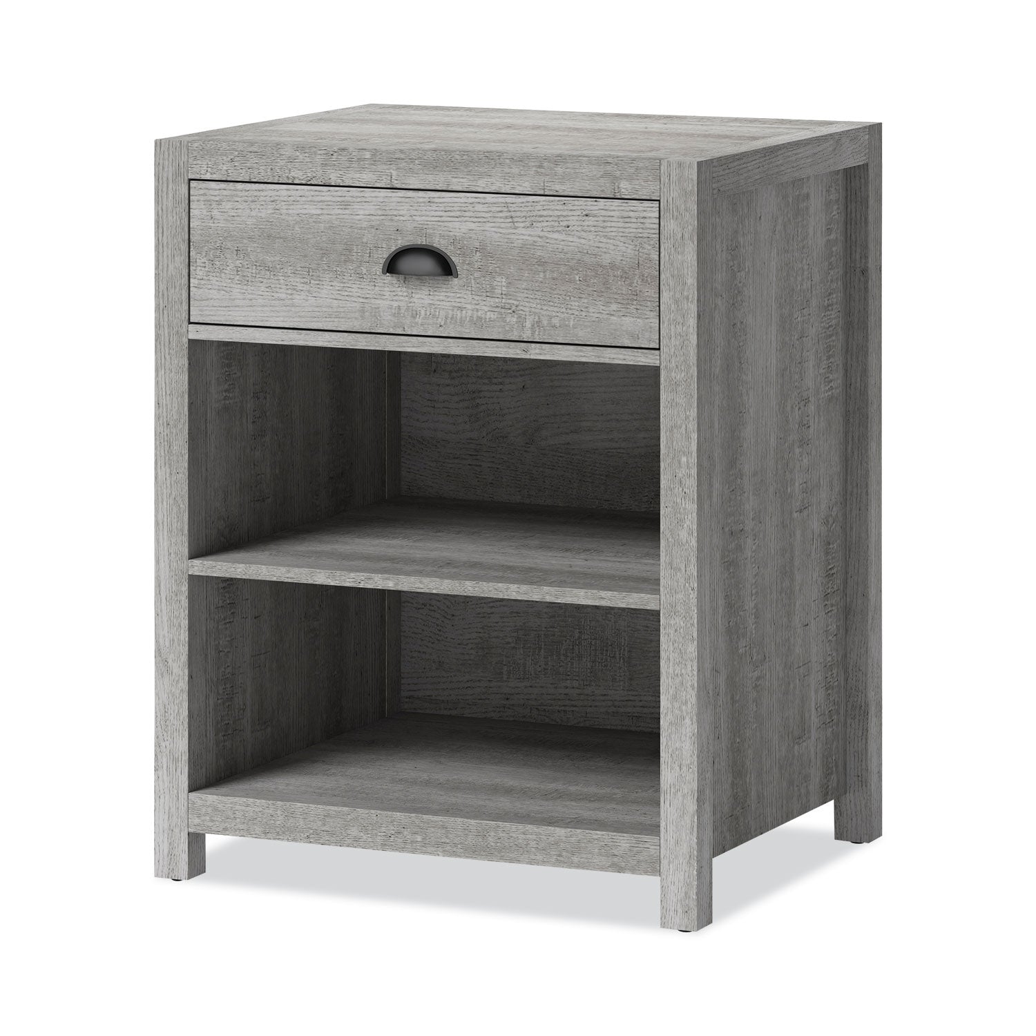 Whalen® Fallbrook Printer Stand, Engineered Wood, 3 Shelves, 1 Drawer, 50 lb Capacity, 24" x 20" x 30.25", Smoked Ash