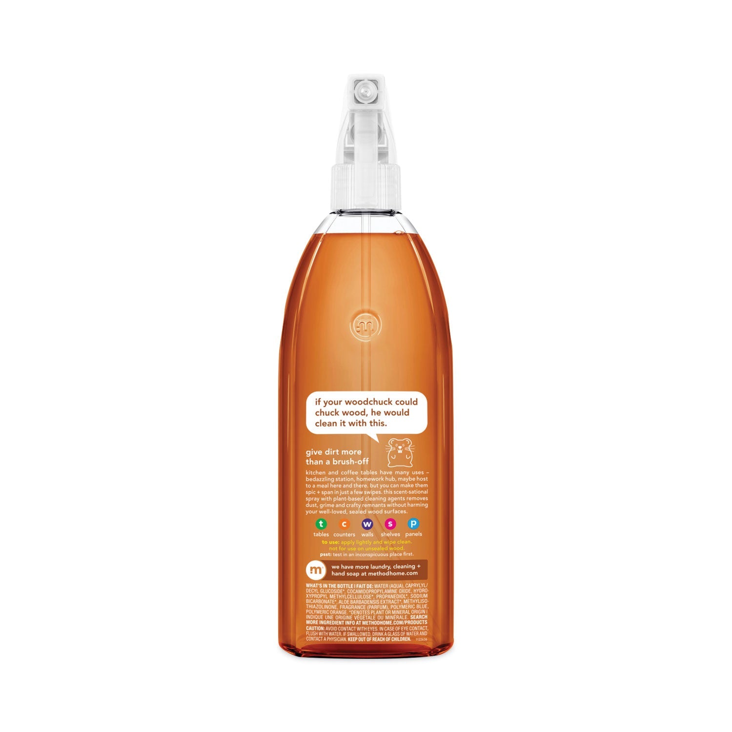 Method® Daily Wood Cleaner, 28 Oz Spray Bottle, 8/carton