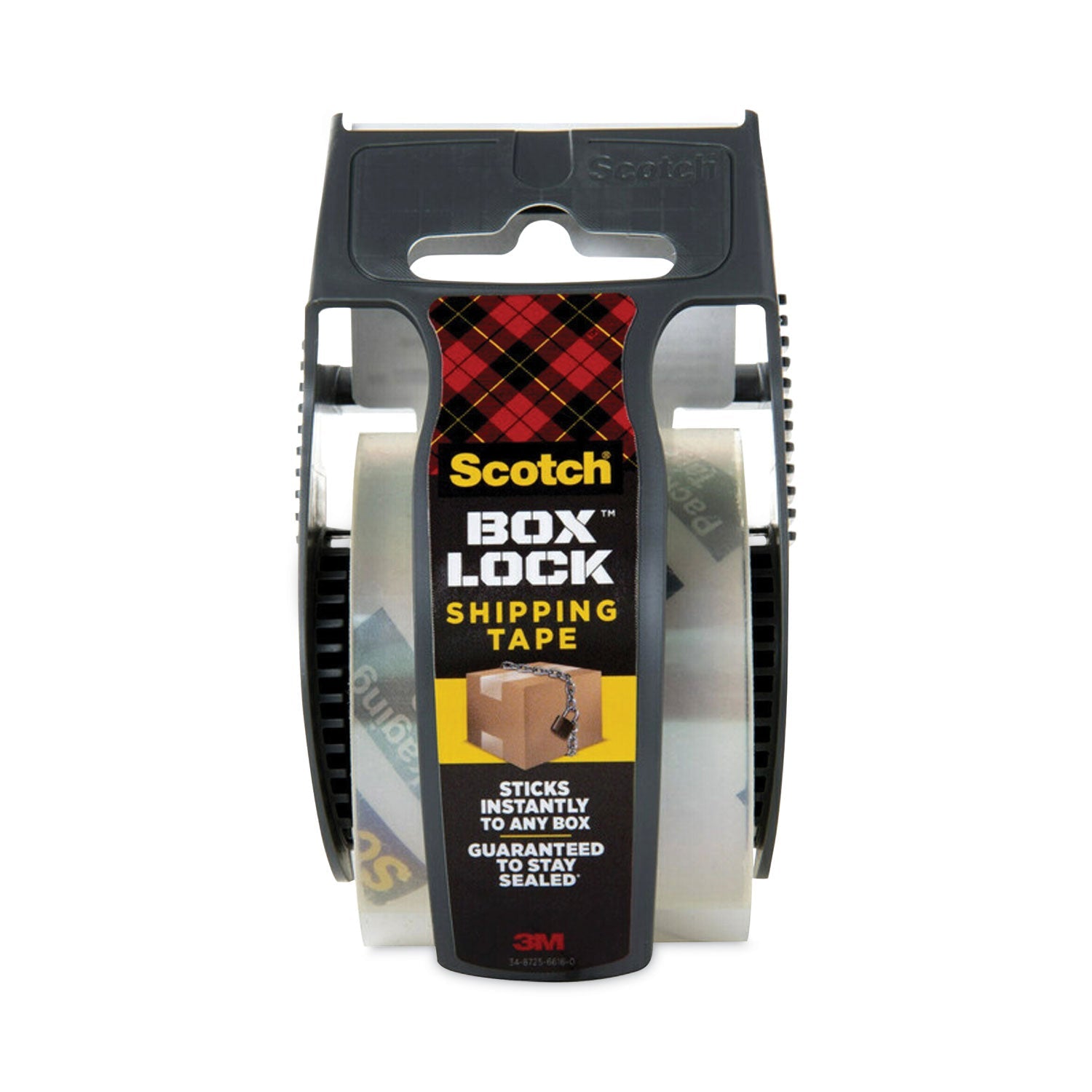 Scotch® Box Lock Shipping Packaging Tape With Dispenser, 1.5" Core, 1.88" X 22.2 Yds, Clear