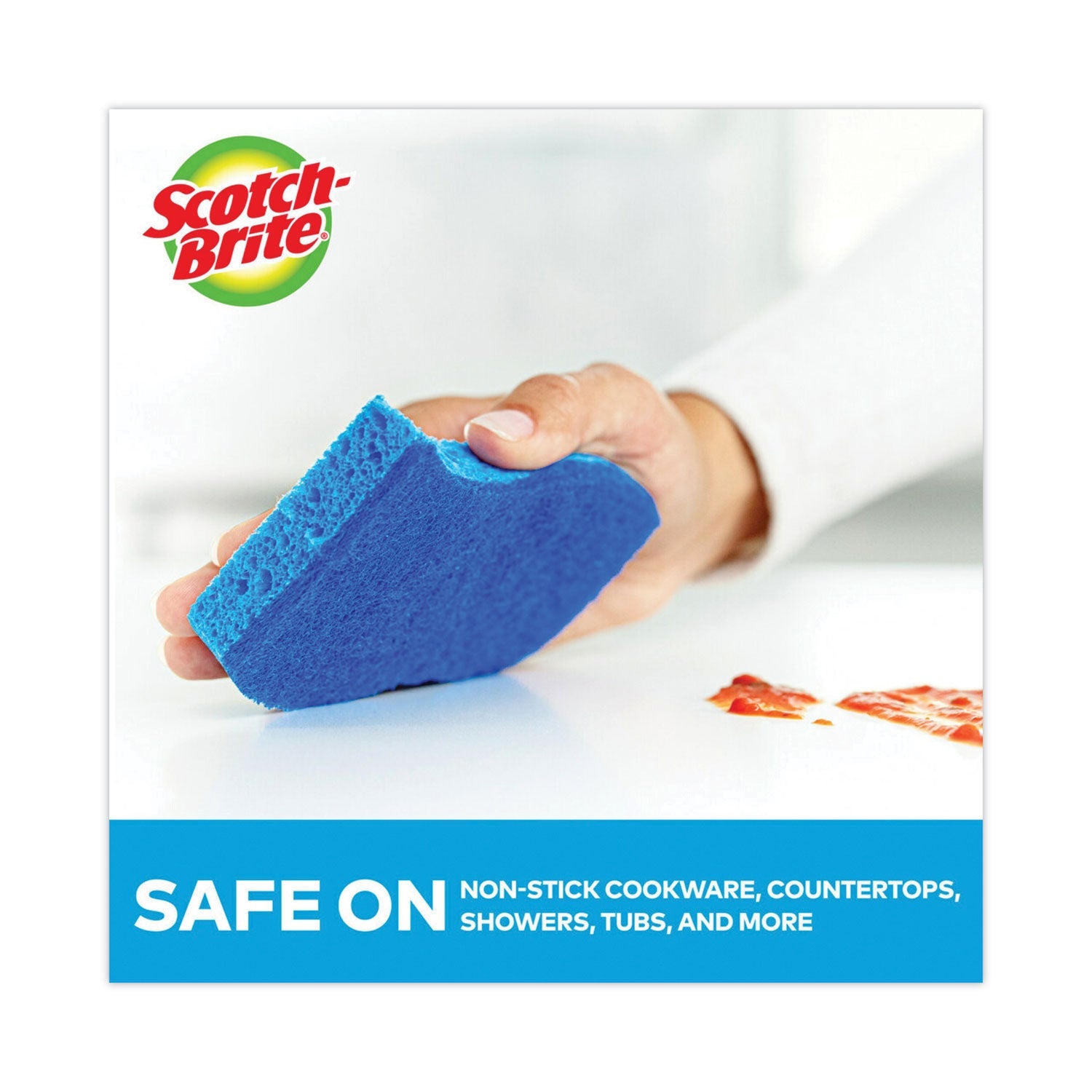 Scotch-Brite® Non-Scratch Multi-Purpose Scrub Sponge, 4.4 X 2.6, 0.8" Thick, Blue, 9/pack