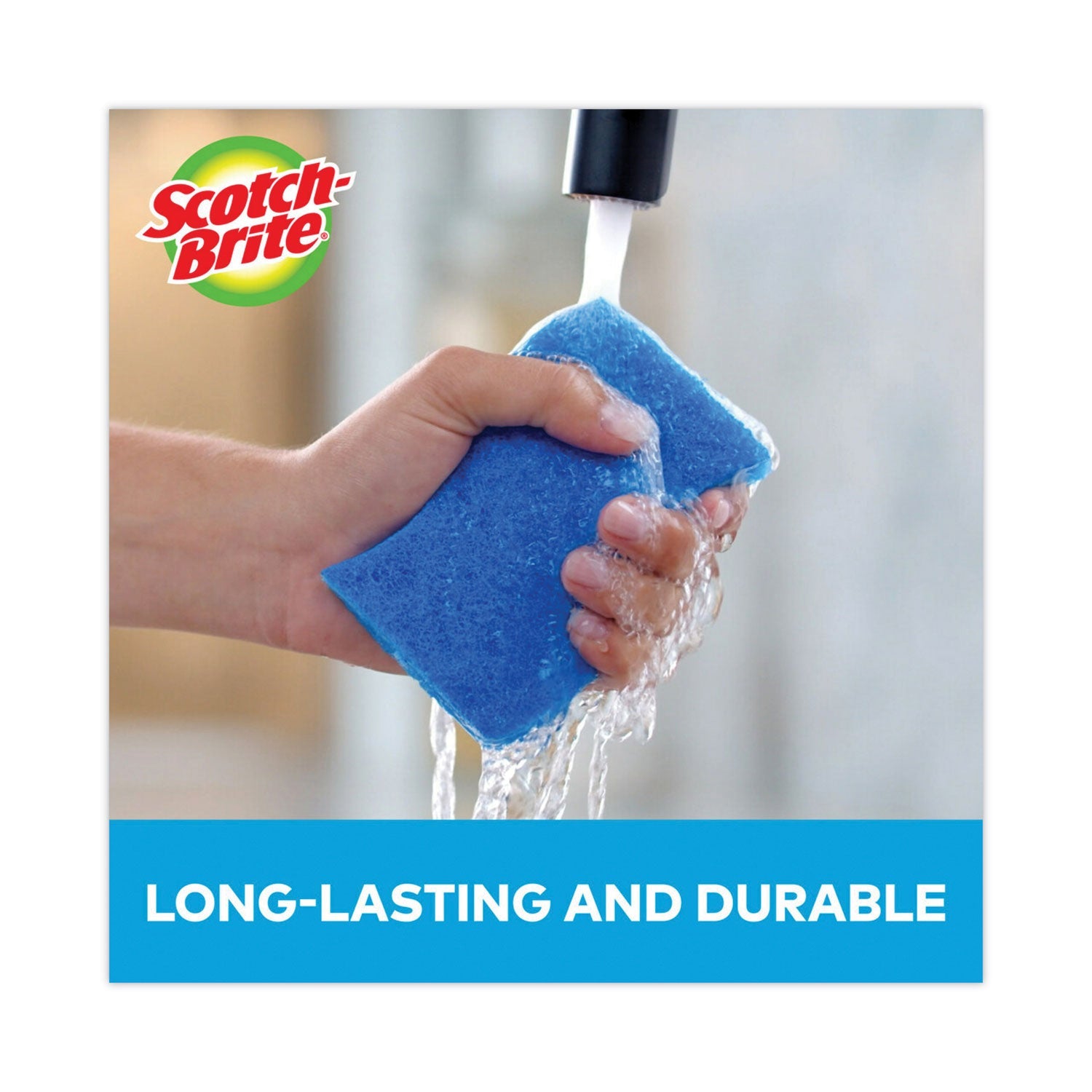 Scotch-Brite® Non-Scratch Multi-Purpose Scrub Sponge, 4.4 X 2.6, 0.8" Thick, Blue, 9/pack