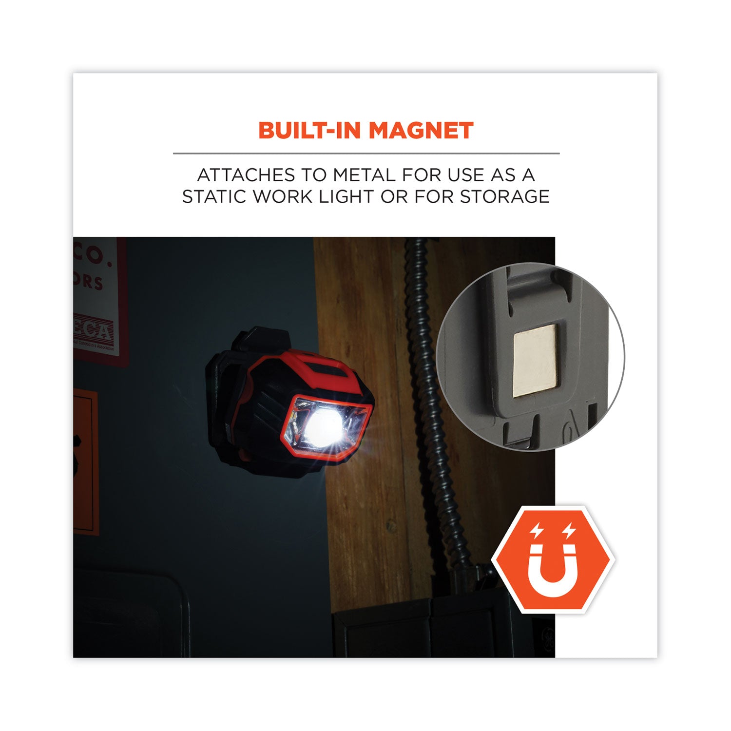 Skullerz 8981 Hard Hat LED Light | Orange