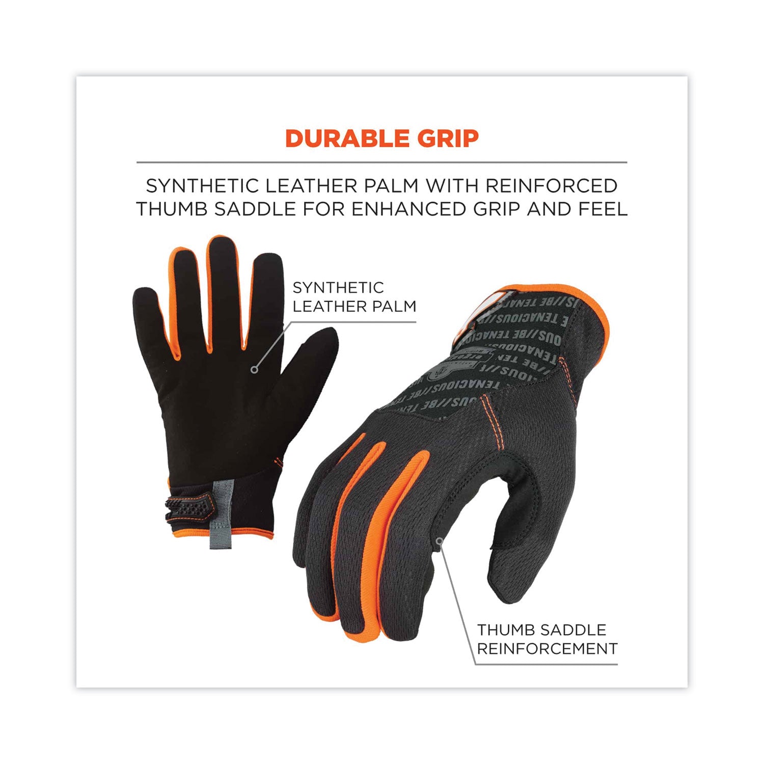 ergodyne® ProFlex 812 Standard Mechanics Gloves, Black, 2X-Large, Pair
