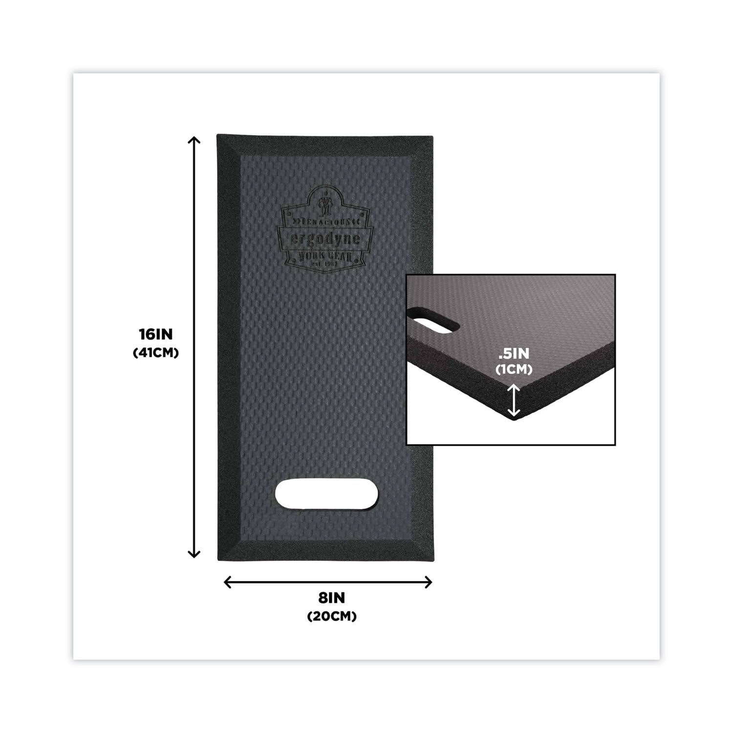 ergodyne® ProFlex 376 Small Foam Kneeling Pad, 0.5", Small, Black - Bloom Skins