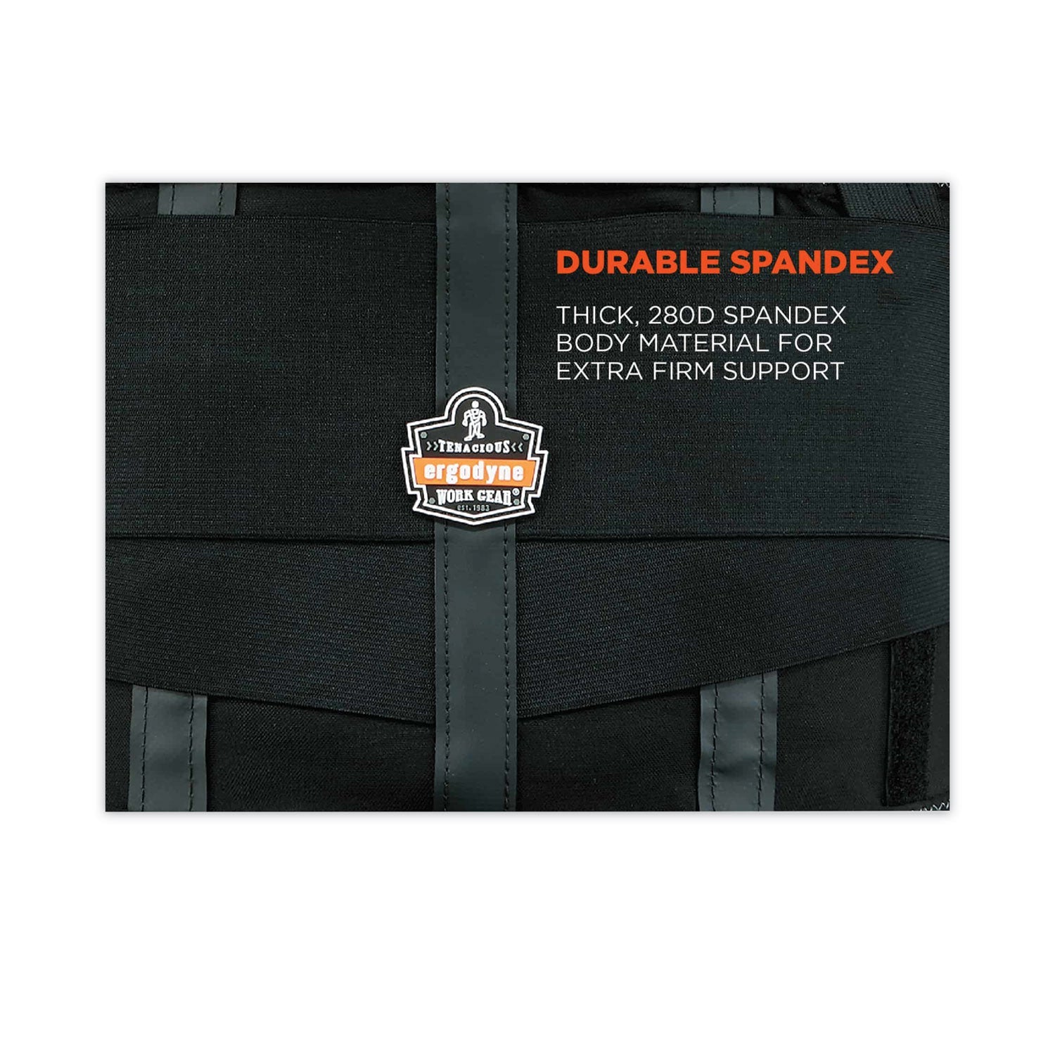 ergodyne® ProFlex 1100SF Standard Spandex Back Support Brace, 2X-Large, 42" to 46" Waist, Black