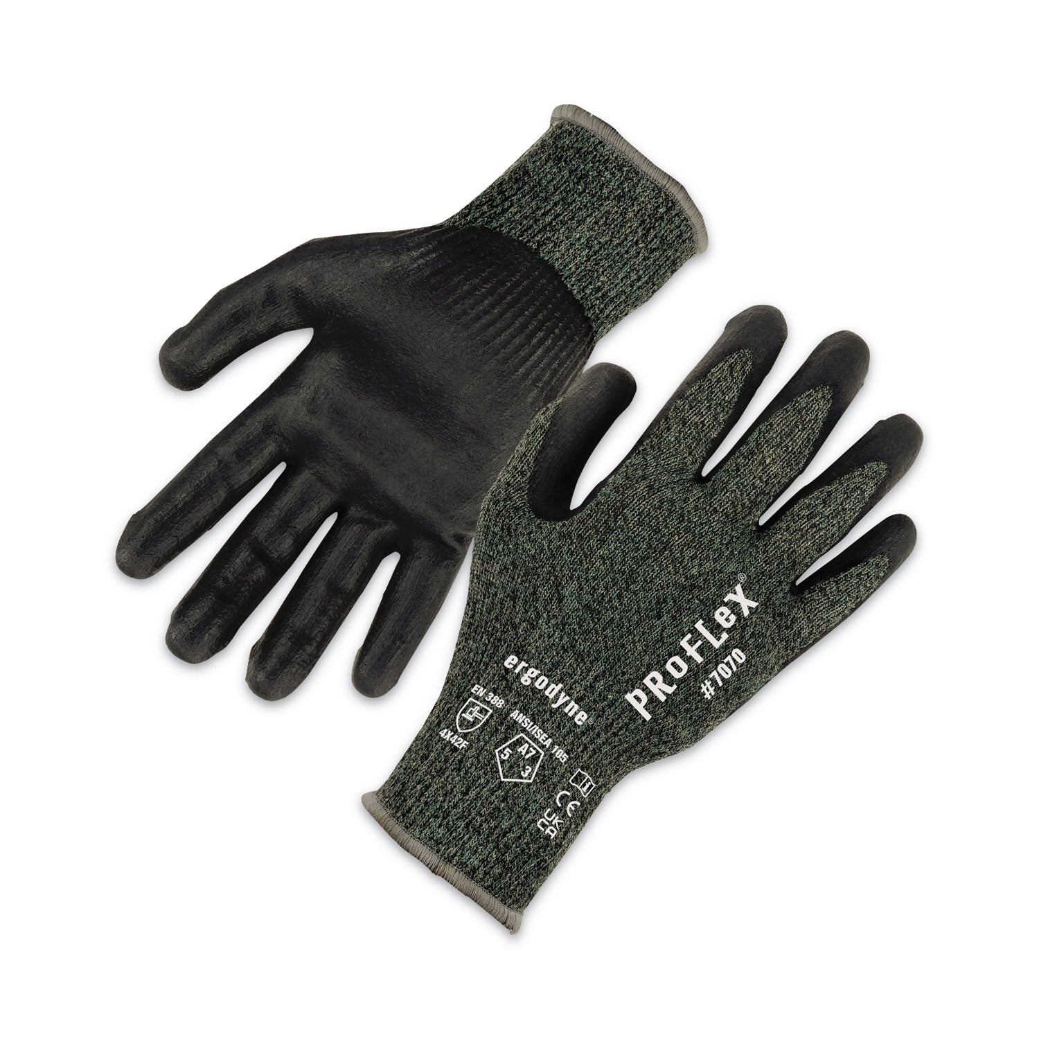A7 Nitrile Coated Gloves | ProFlex 7070 Large Green