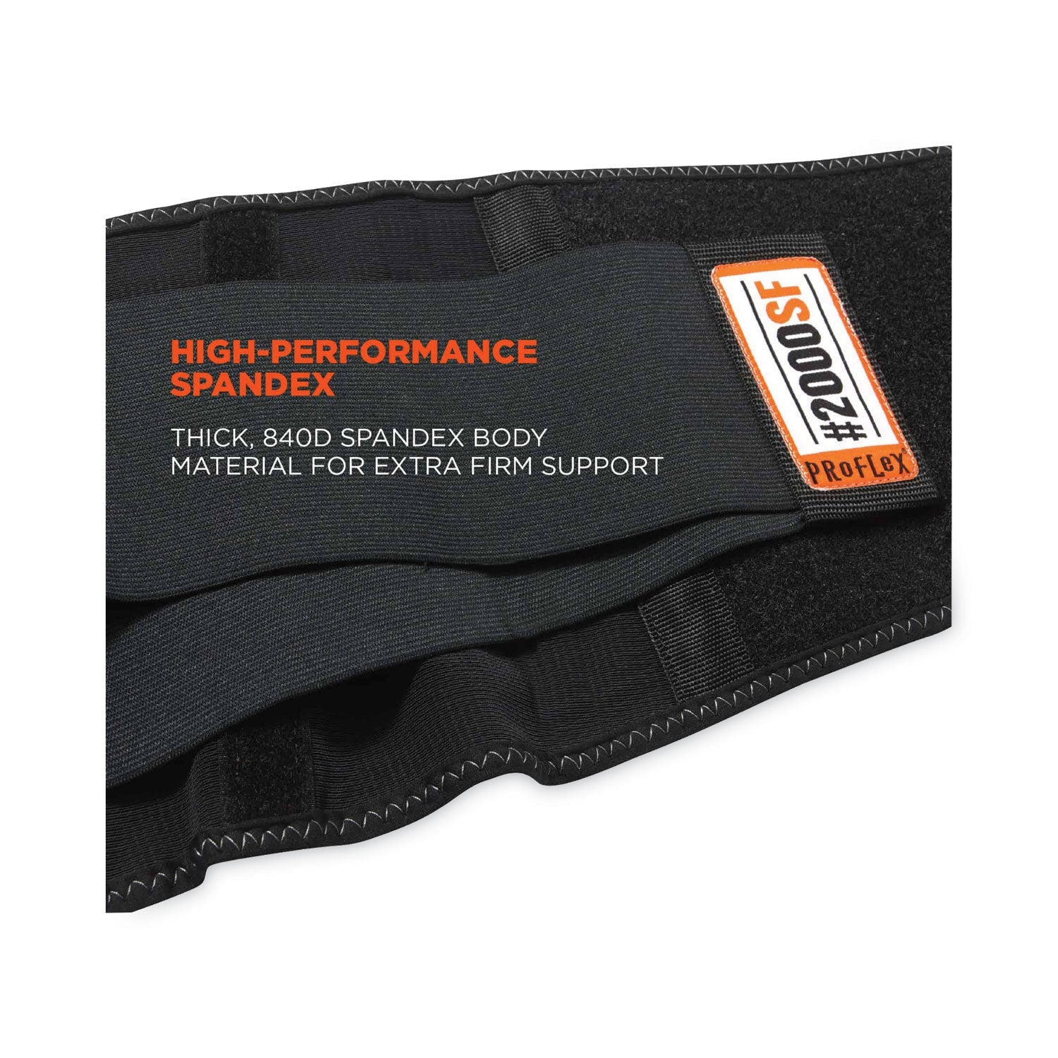 ergodyne® ProFlex 2000SF High-Performance Spandex Back Support Brace, 4X-Large, 52" to 58" Waist, Black